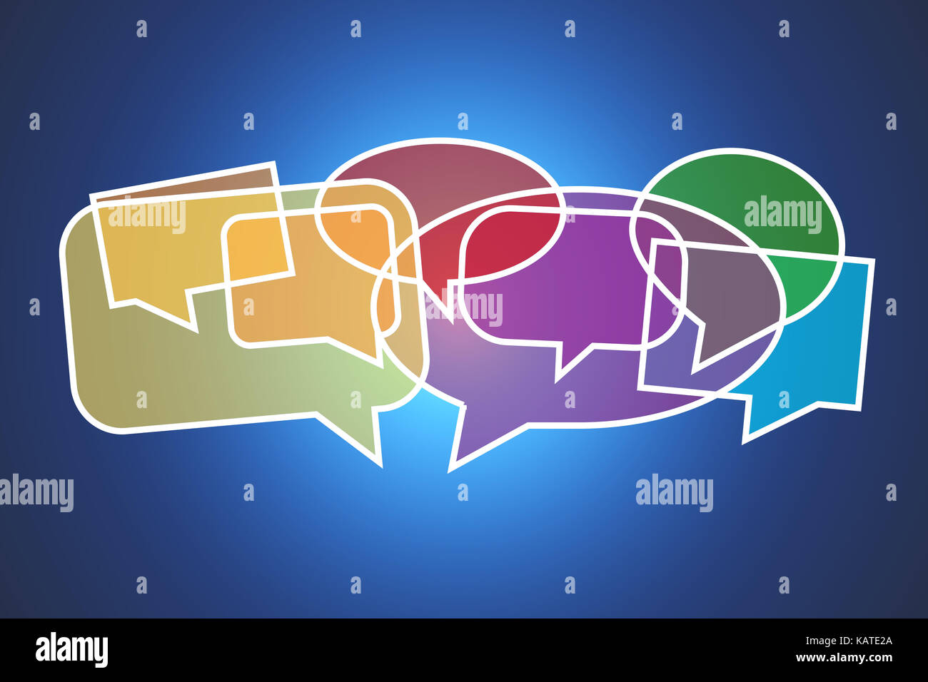 View of a Cloud of message icons isolated on a background - Internet ...
