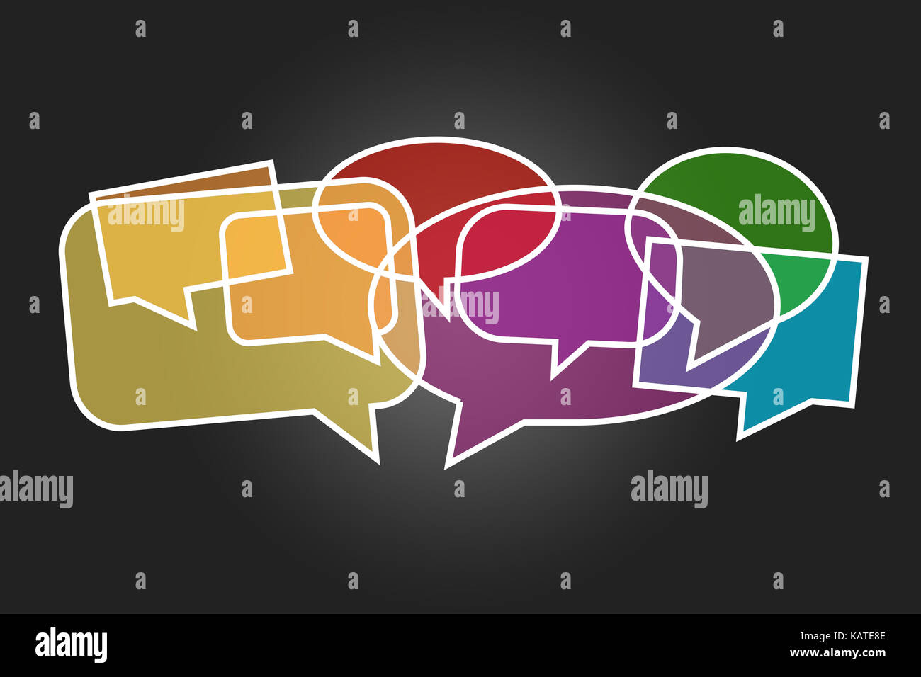 View of a Cloud of message icons isolated on a background - Internet ...