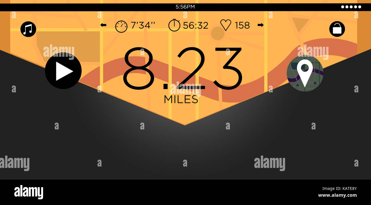 Running Machine Interface View of a Running interface with data informations isolated on a ...