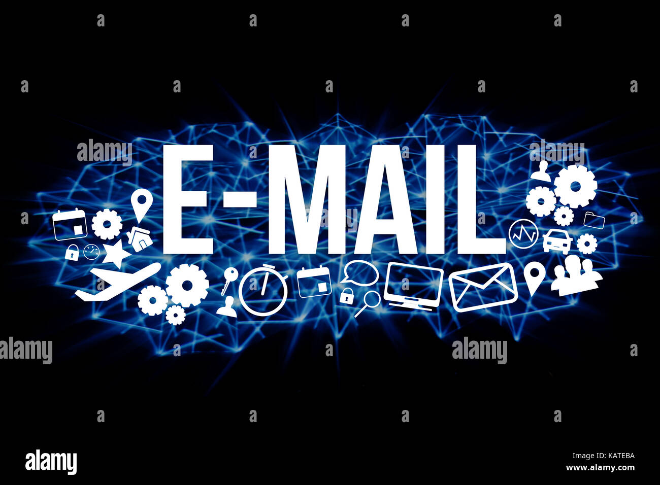 View of a Email title isolated on a background and surounded by