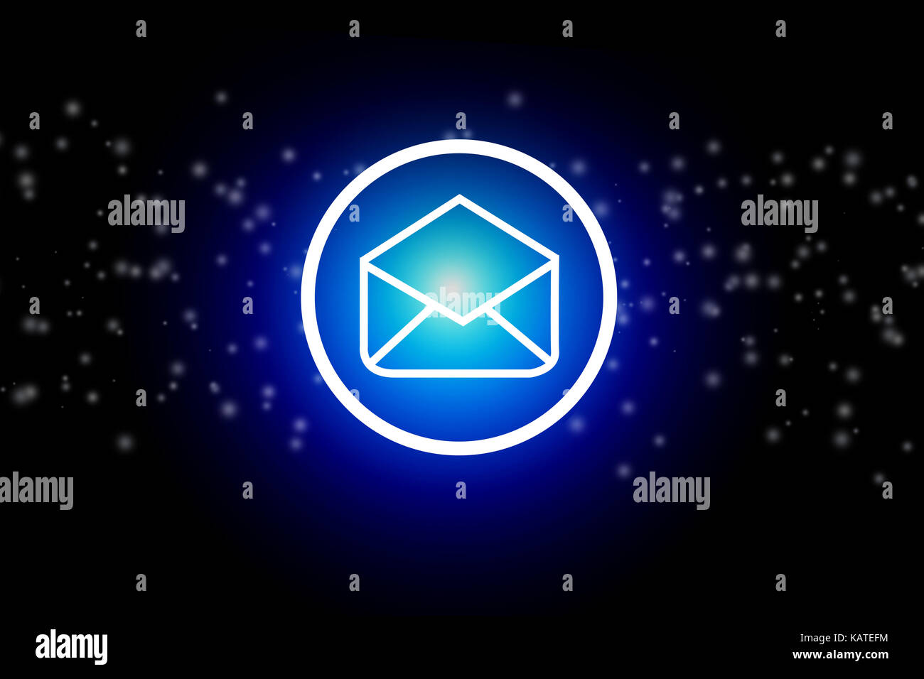 View of an Email icon on a dark abstract background - communication ...