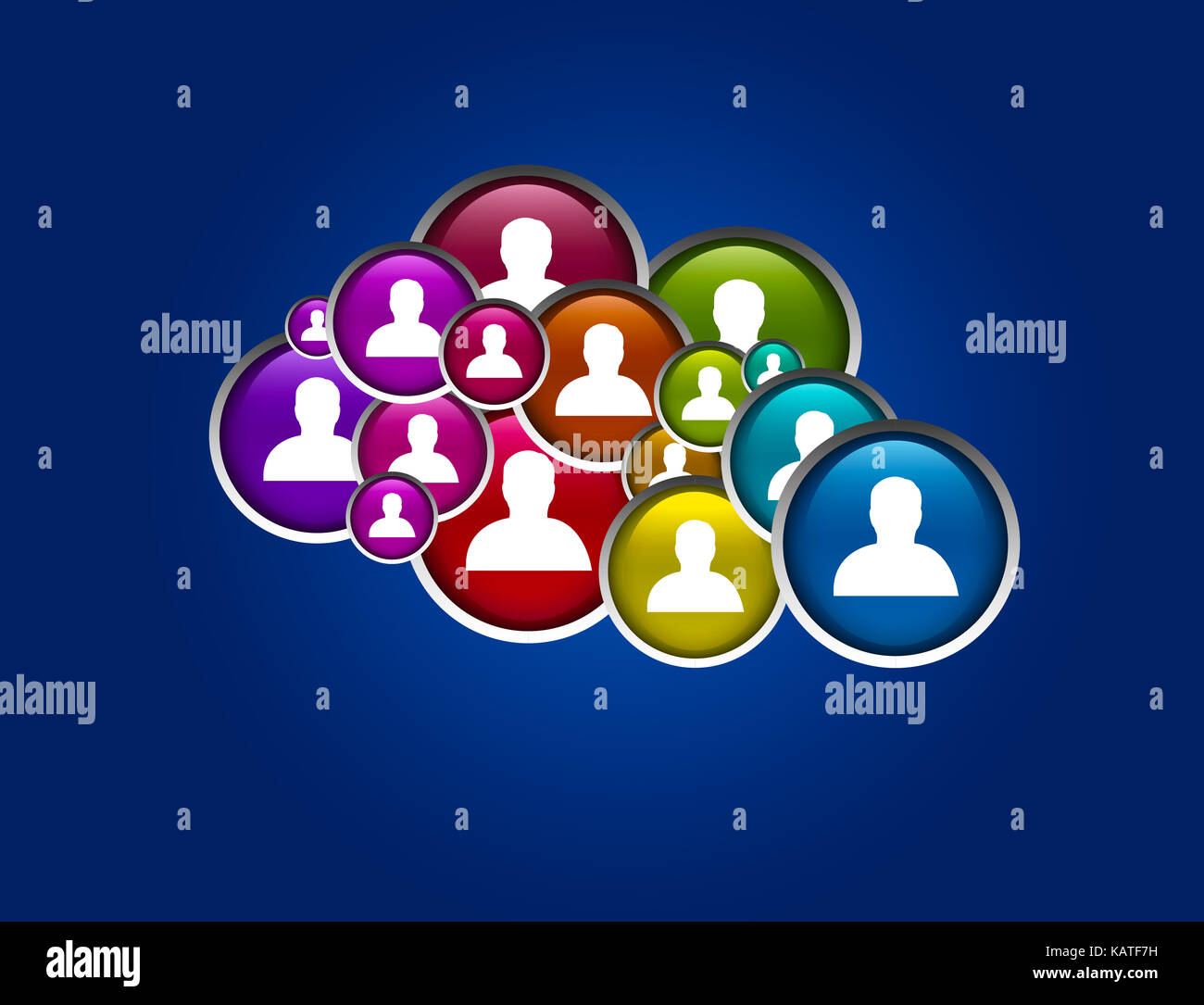 View of a Group of contact icon displayed on a technology interface ...