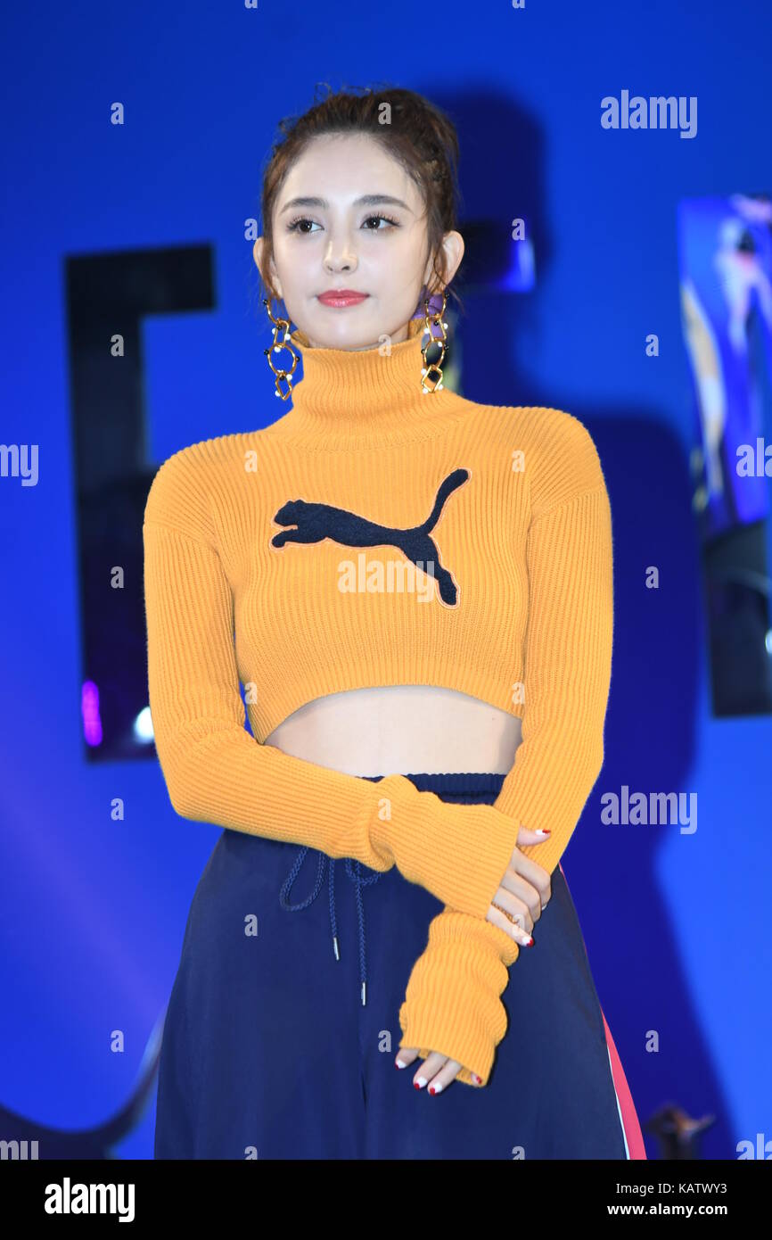 Shanghai, Shanghai, China. 27th Sep, 2017. Shanghai, CHINA-27th September 2017: (EDITORIAL USE ONLY. CHINA OUT).Chinese actress Gulnazar and actor Li Xian attend the Fenty x Puma promotional event in Shanghai, September 27th, 2017. Credit: SIPA Asia/ZUMA Wire/Alamy Live News Stock Photo