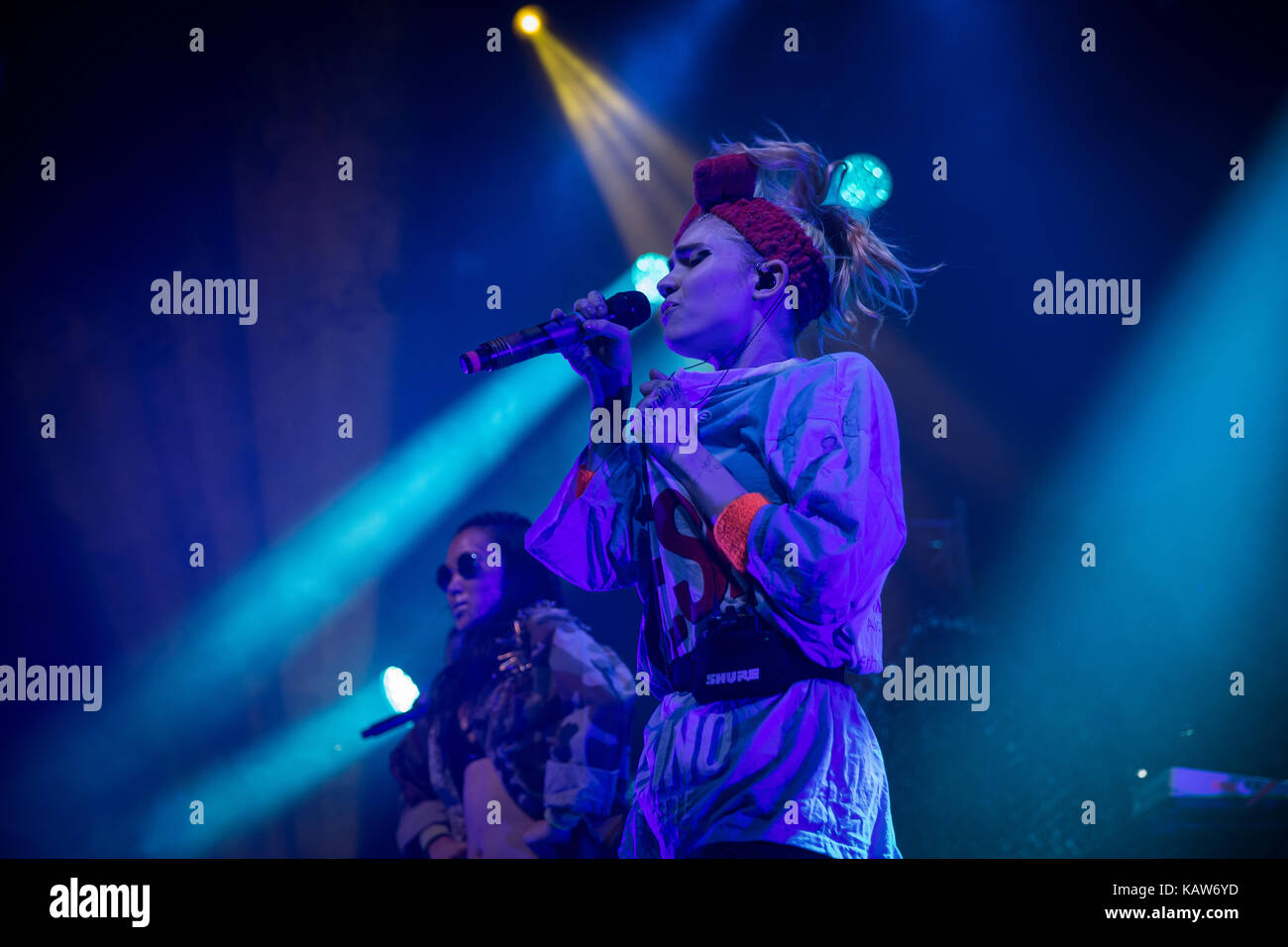 The Canadian musician, singer and songwriter Claire Elise Boucher is better known by her stage name Grimes and here performs a live concert at Rockefeller in Oslo. Norway, 23/02 2016. Stock Photo