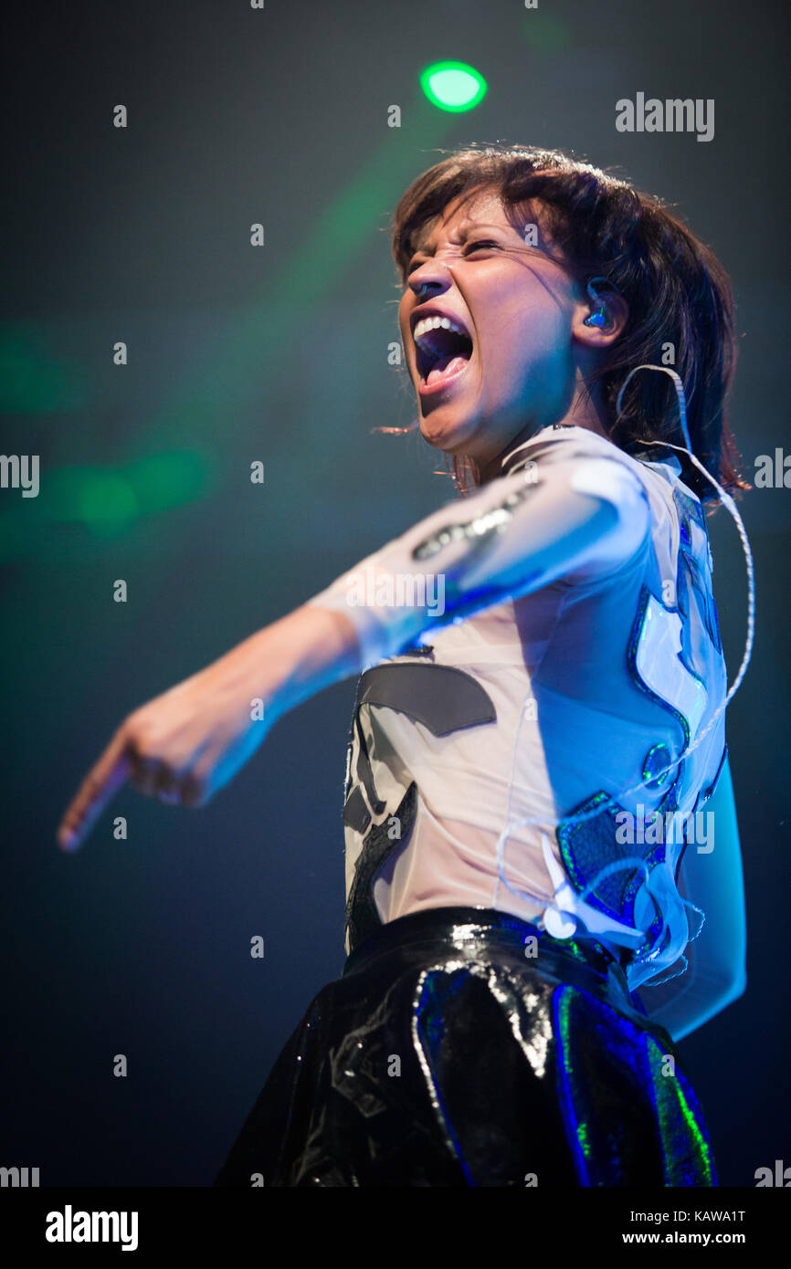 The Swedish electro house and synthpop duo Icona Pop performs a live