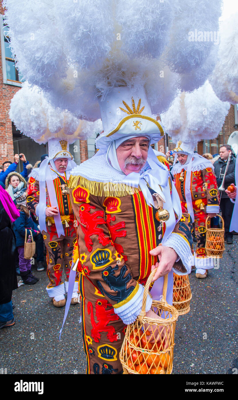 Participants in the Binche Carnival in Binche, Belgium Stock Photo - Alamy