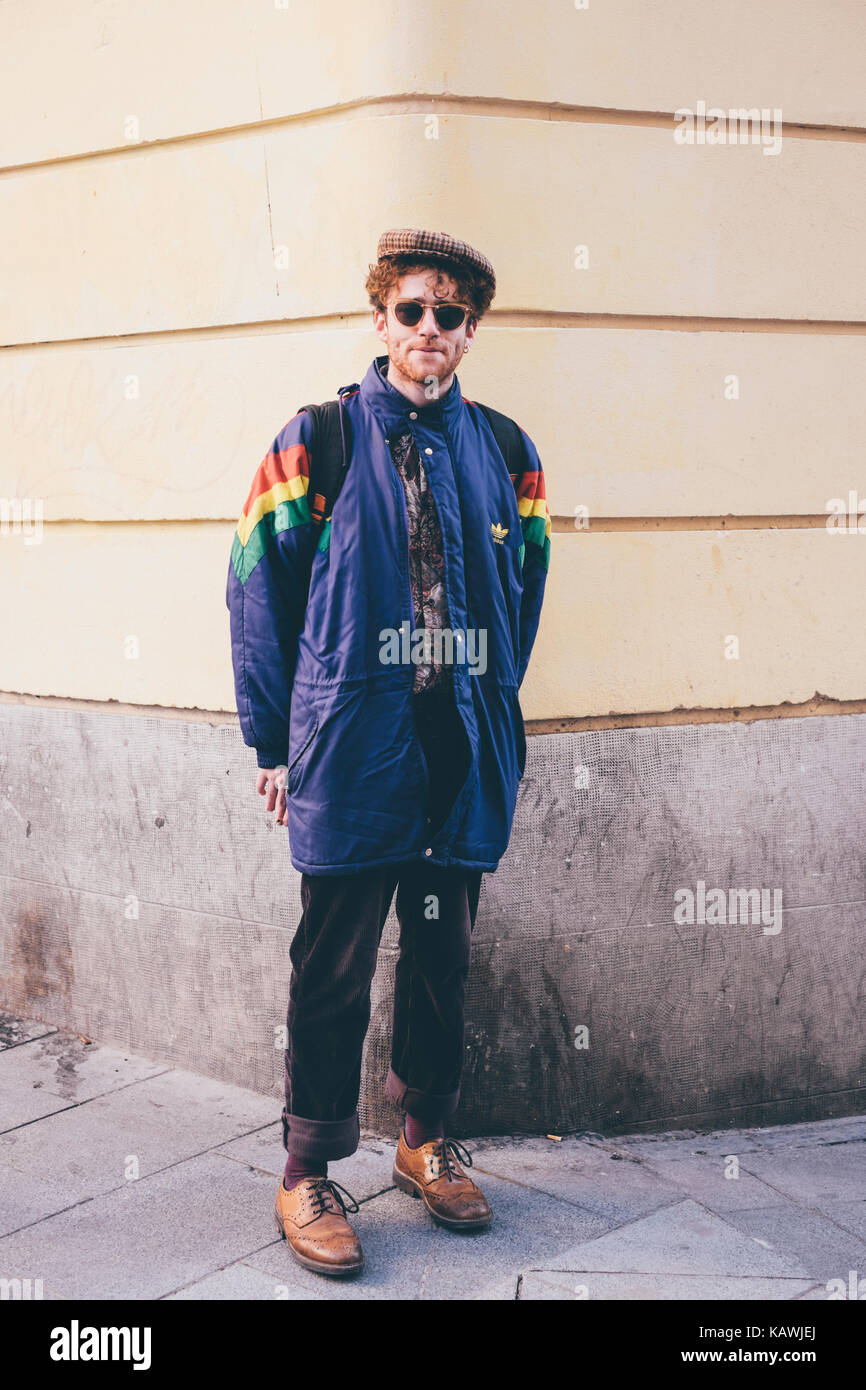 Young man // Street style in Madrid Stock Photo