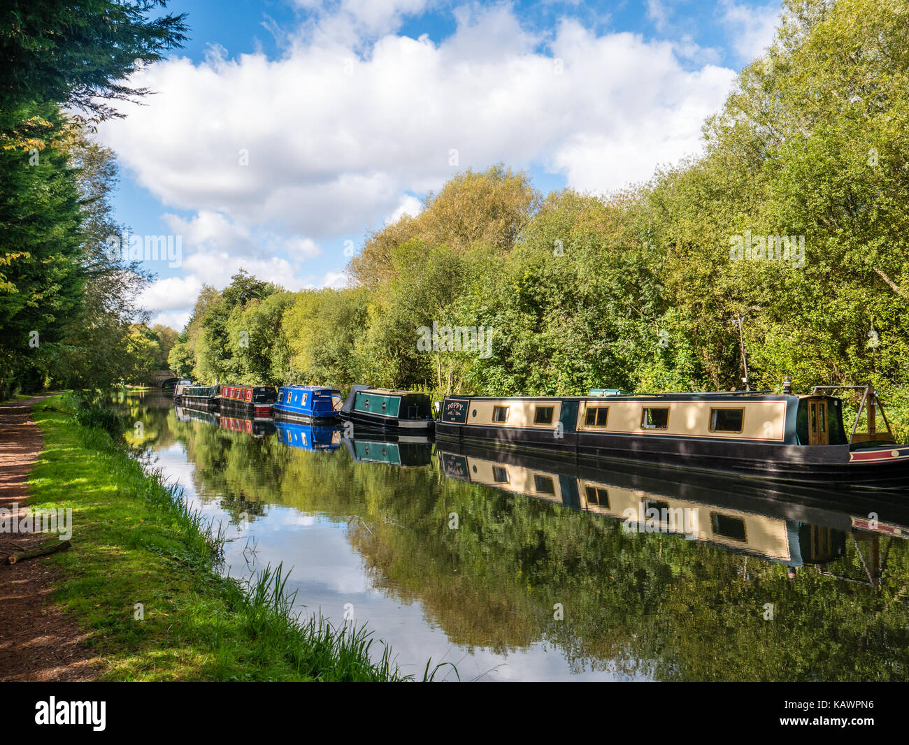 Narrow Boats River Kennet ,nr Southcote Weir, Reading, Berkshire ...