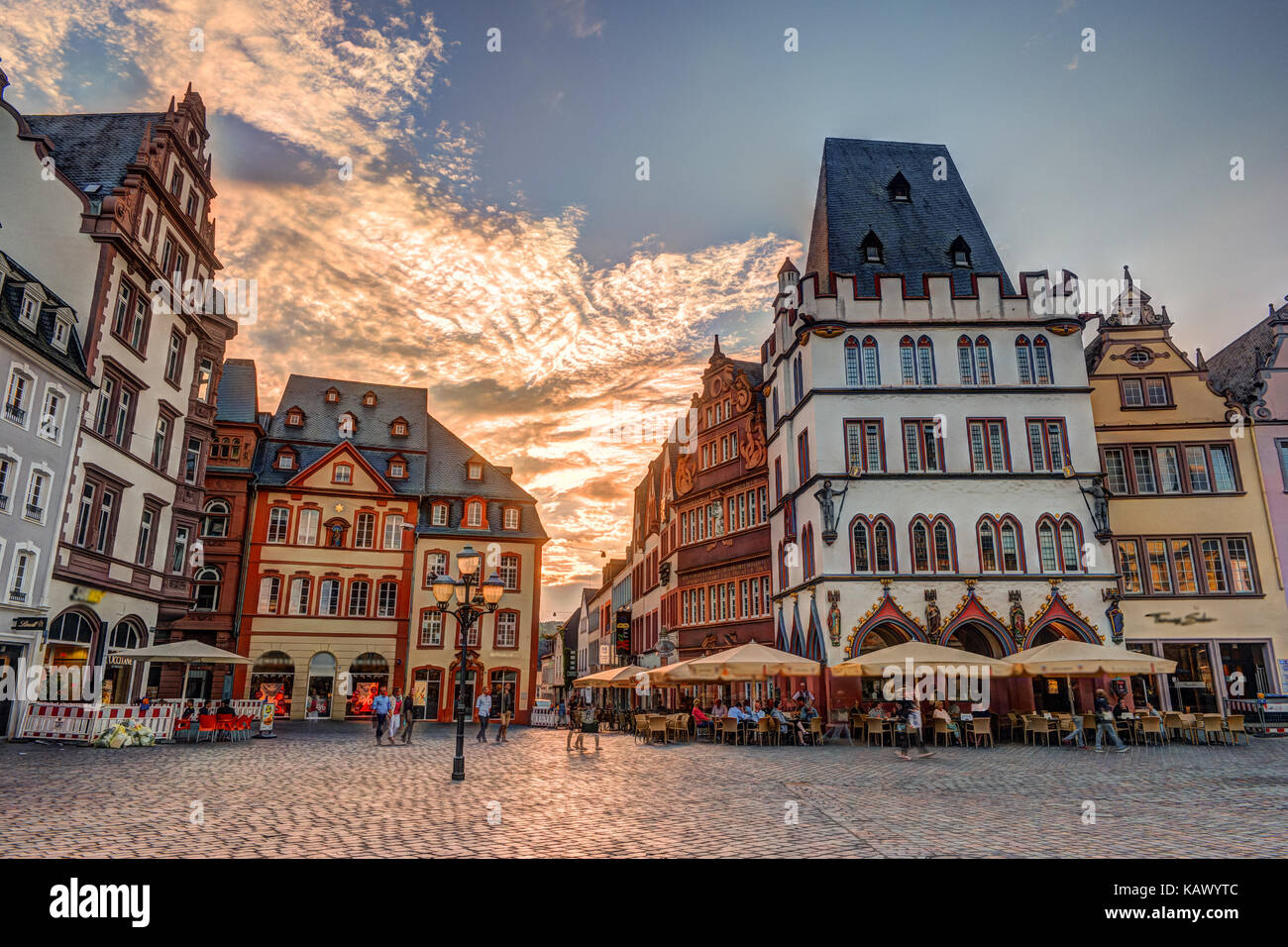 Historic House facades Main Market Trier Stock Photo Alamy