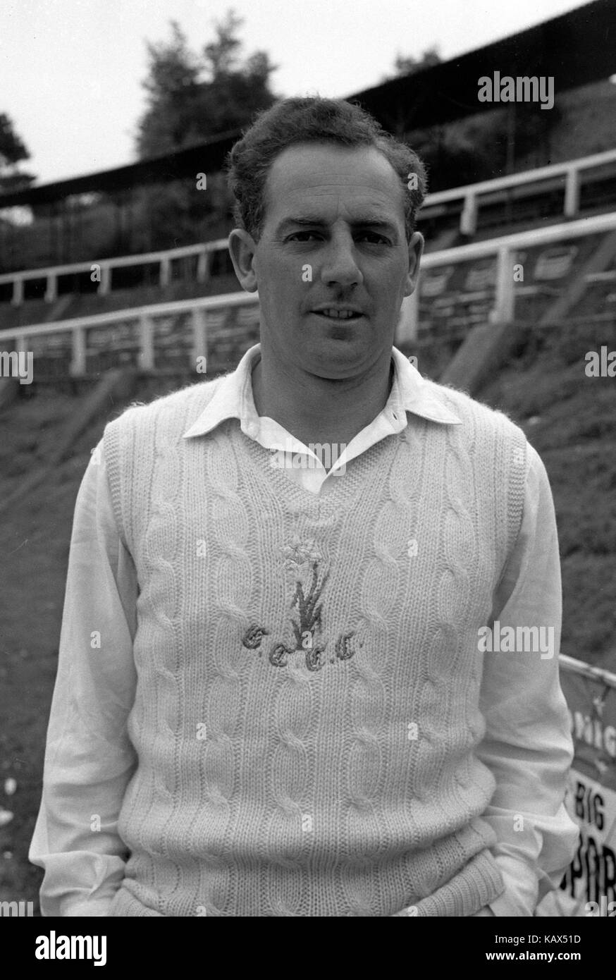 Don Shepherd, Glamorganshire's right-arm medium pace bowler. Stock Photo