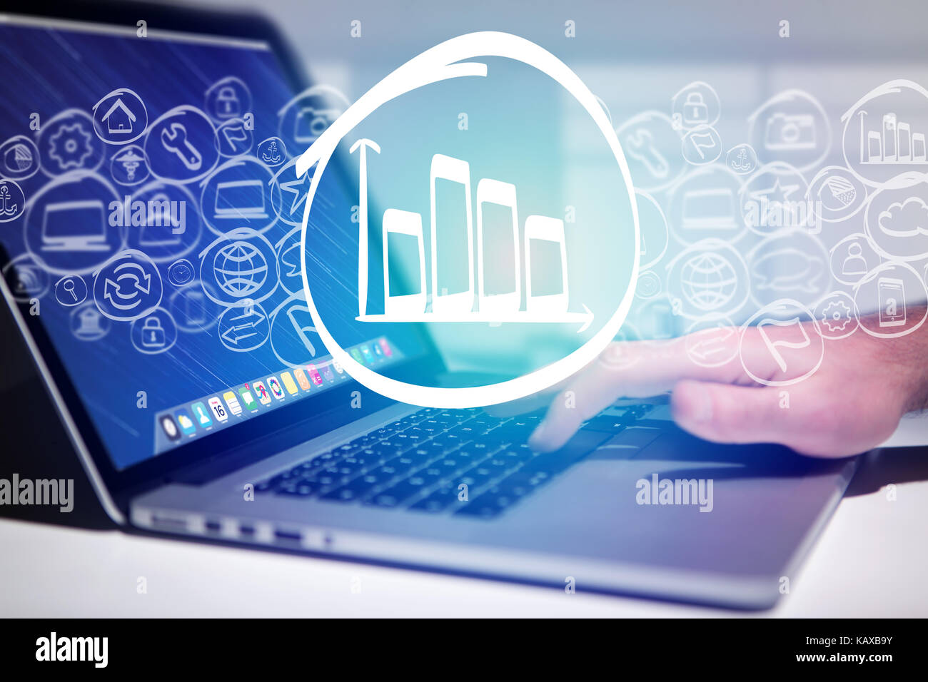 Laptop computer chart icon hi-res stock photography and images - Alamy