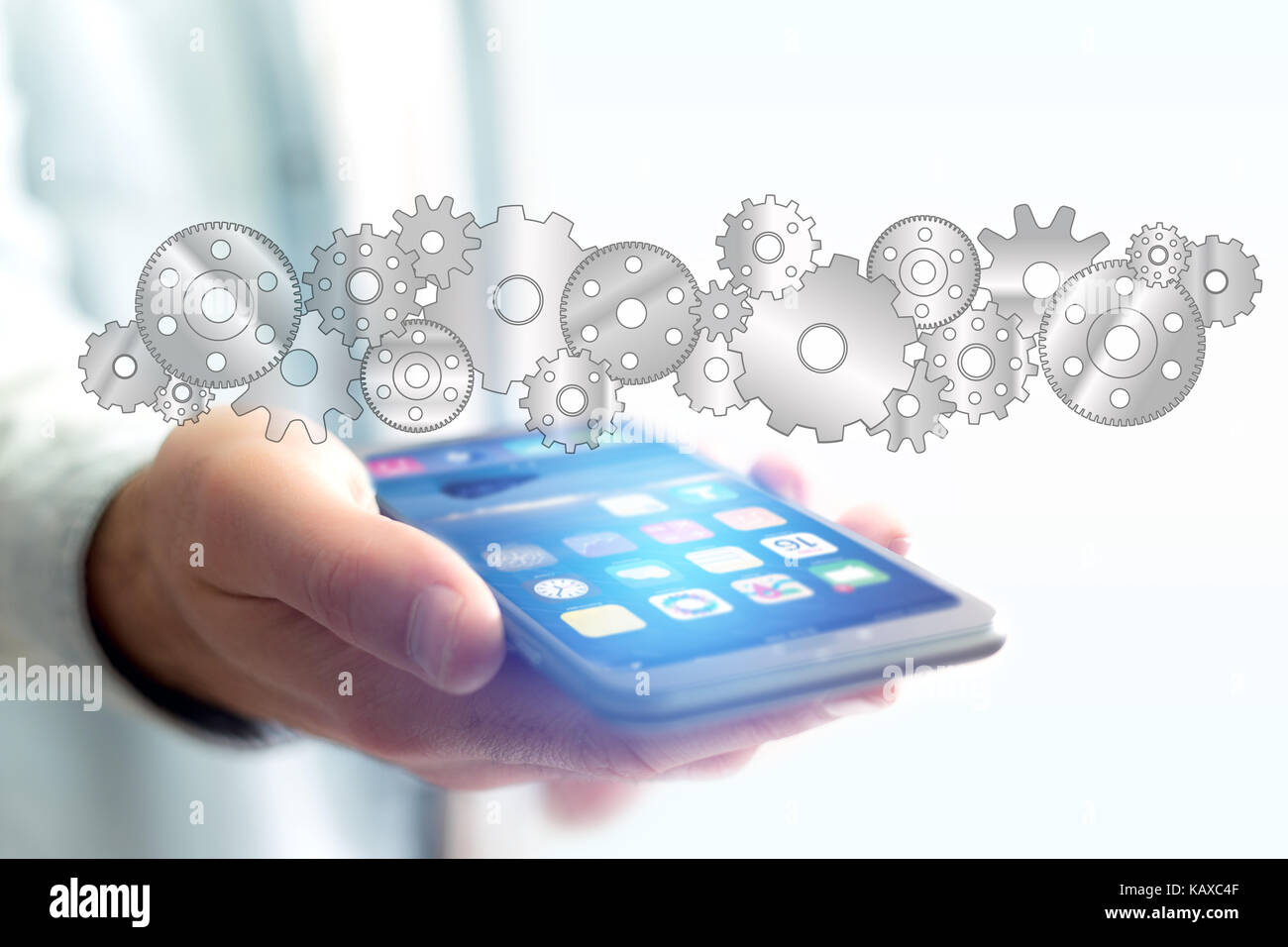 Setting Image Technology Concept view of setting a technology interface with cogwheel - Gear ...