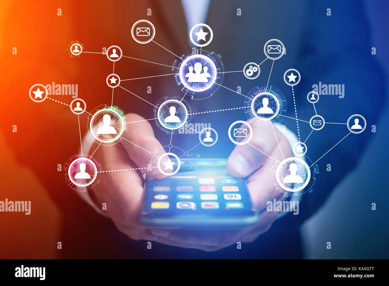 Concept view of business international network interface - Technology ...
