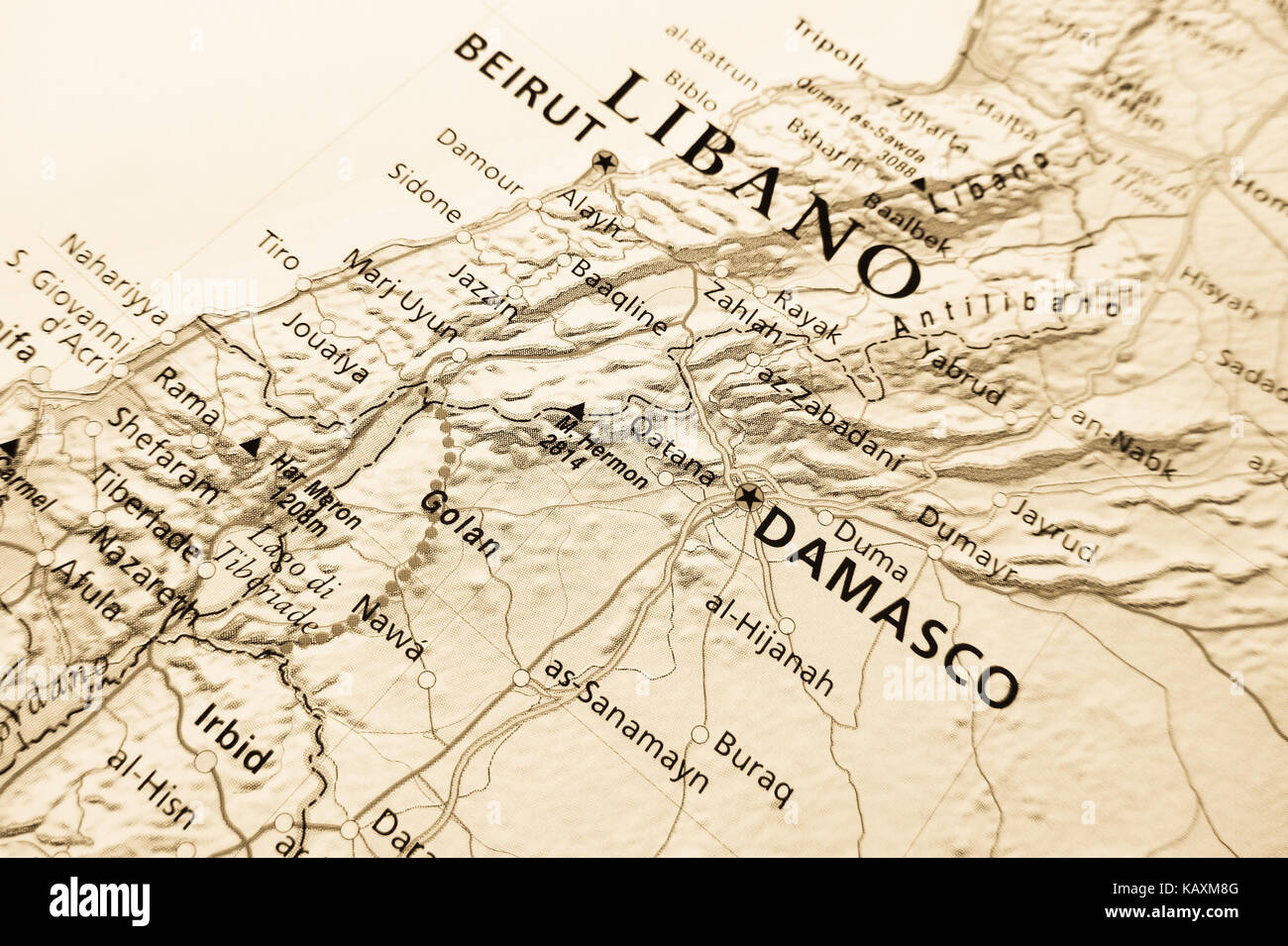 Geographical view of Lebanon Stock Photo Alamy