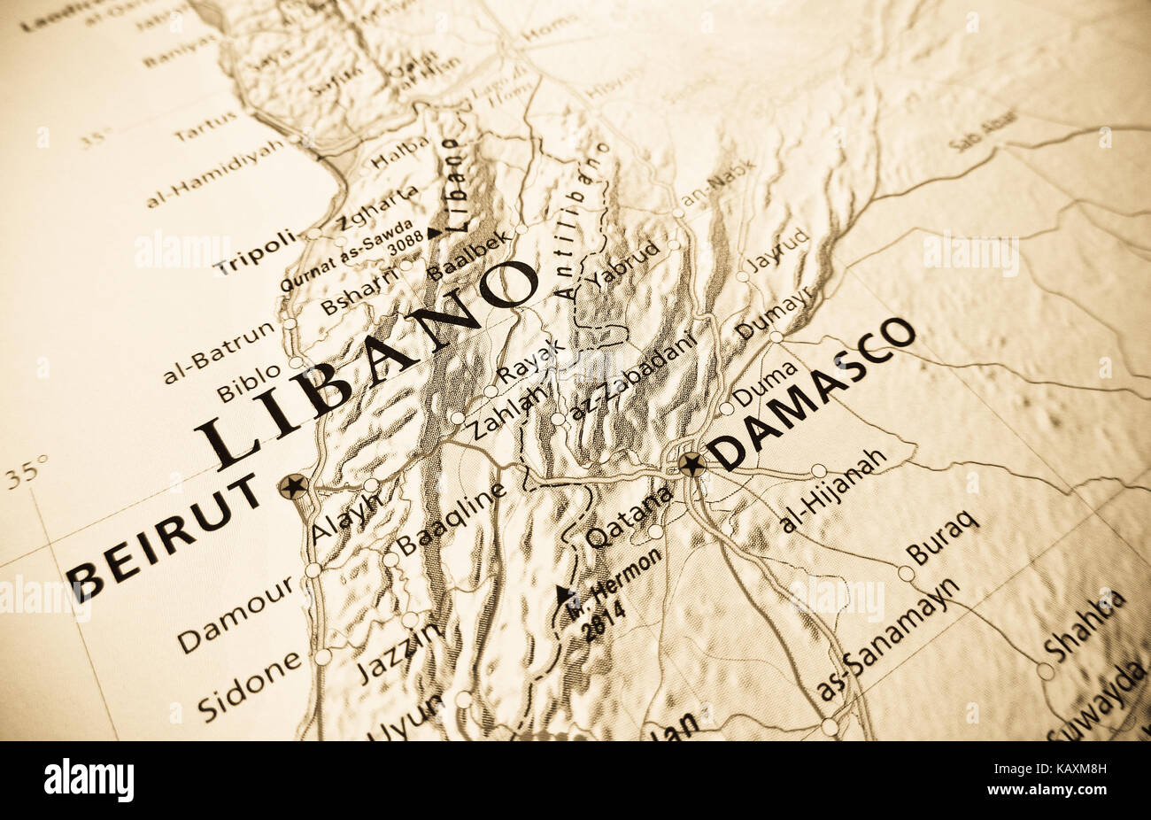 Geographical view of Lebanon Stock Photo - Alamy