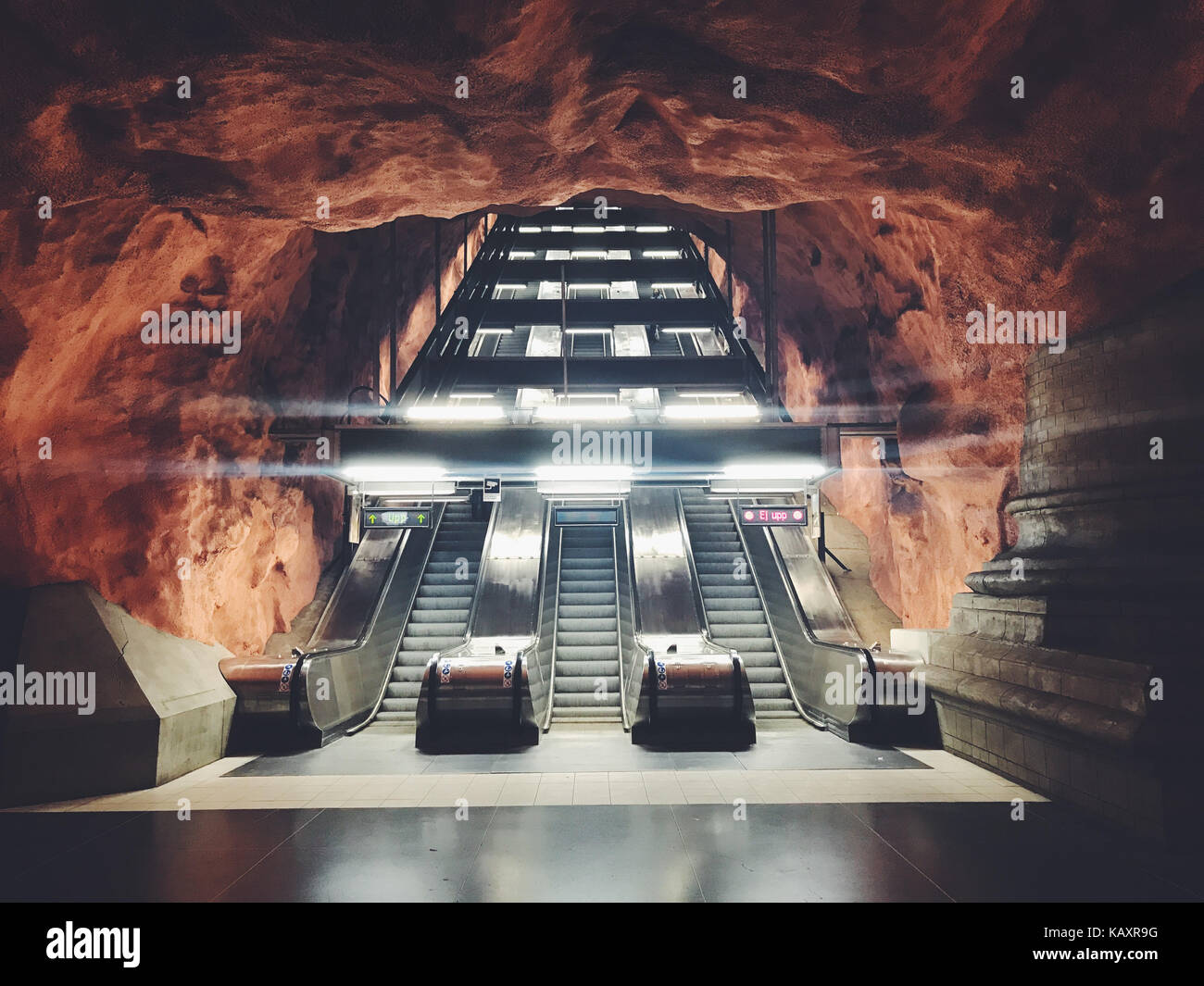 Radhuset tunnelbanestation Underground. Station of the Subway Stockholm, Sweden Stock Photo