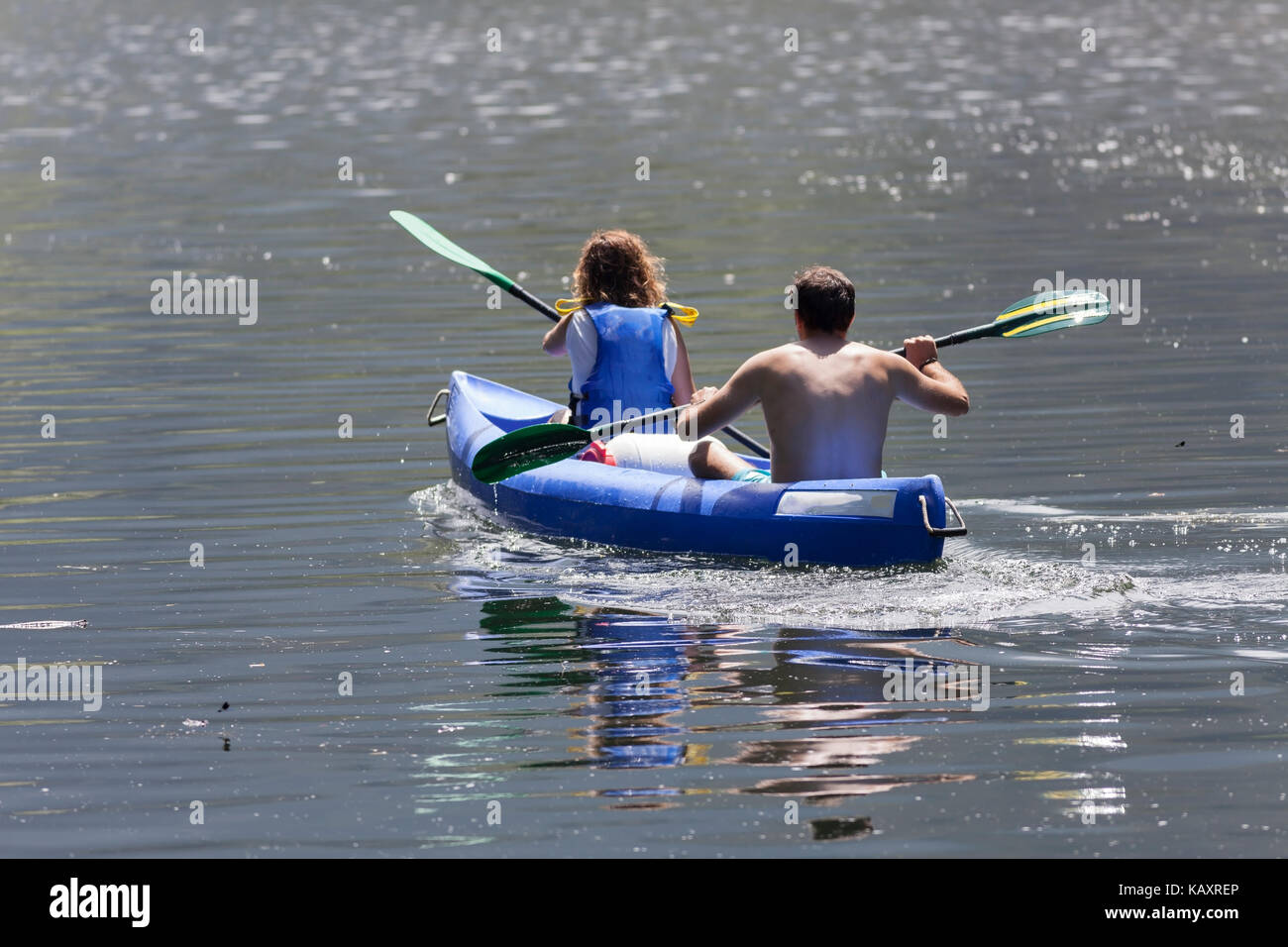 Paddling in canoeing Stock Photo Alamy