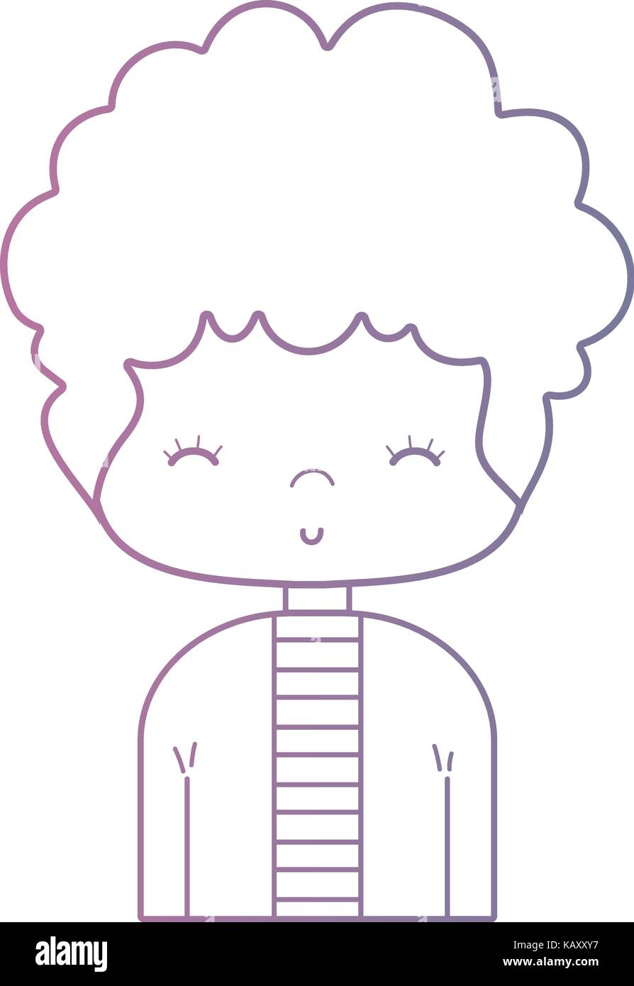line cute man with hairstyle design and shirt Stock Vector Image & Art ...