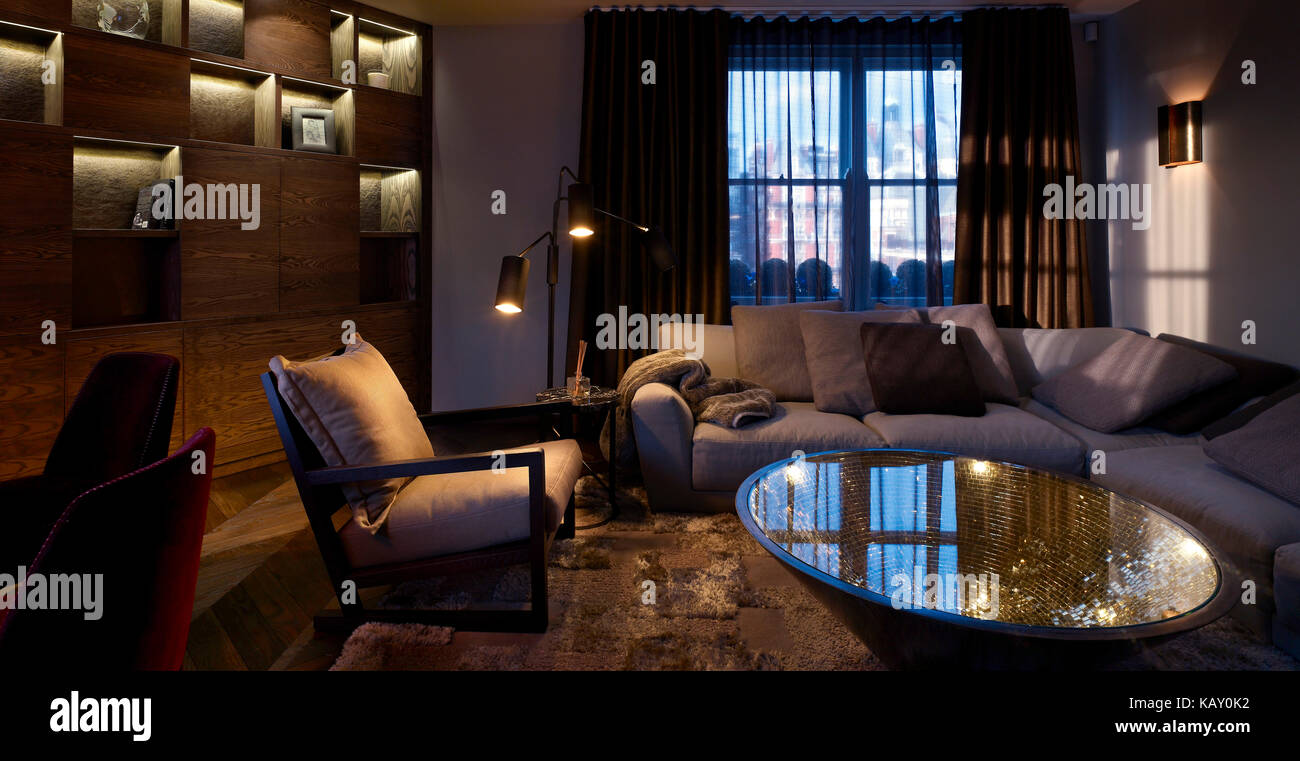 Living room. Knightsbridge Apartment, London, United Kingdom. Architect ...