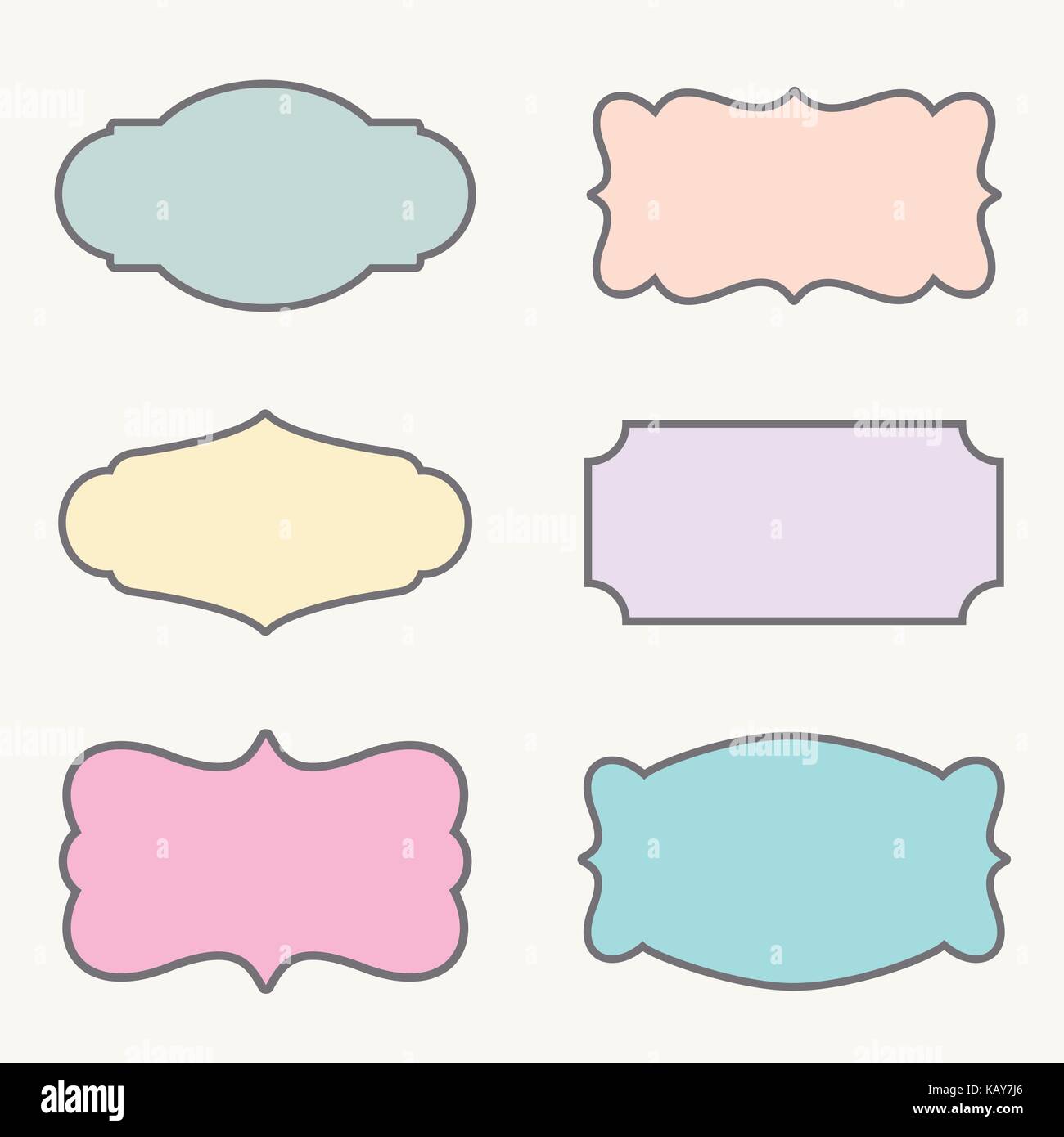 Set of six cute doodle frame tags Stock Vector Image & Art Alamy