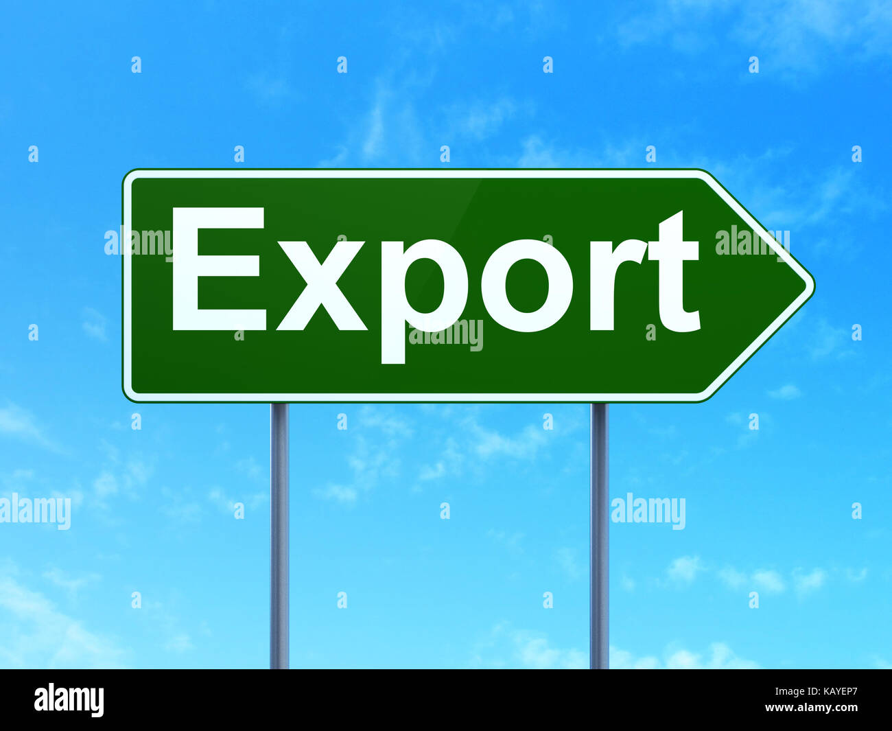 Business concept: Export on road sign background Stock Photo - Alamy