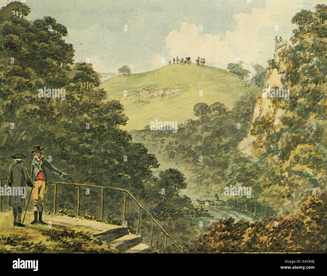 View of the approach to Blaise Castle by Humphrey Repton 1796 Stock