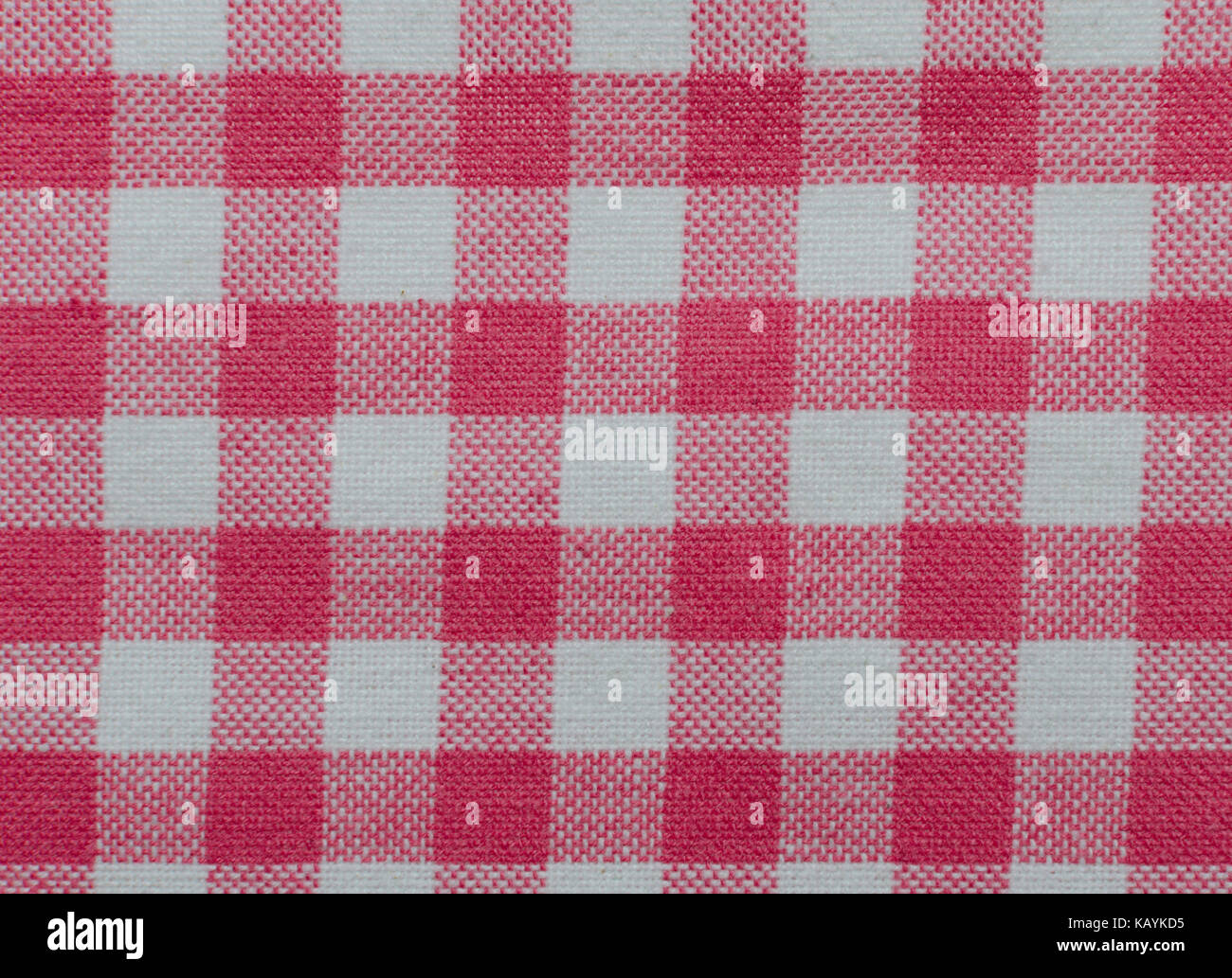Material for a tea towel or table cloth with a checkered red and white  pattern Stock Photo - Alamy