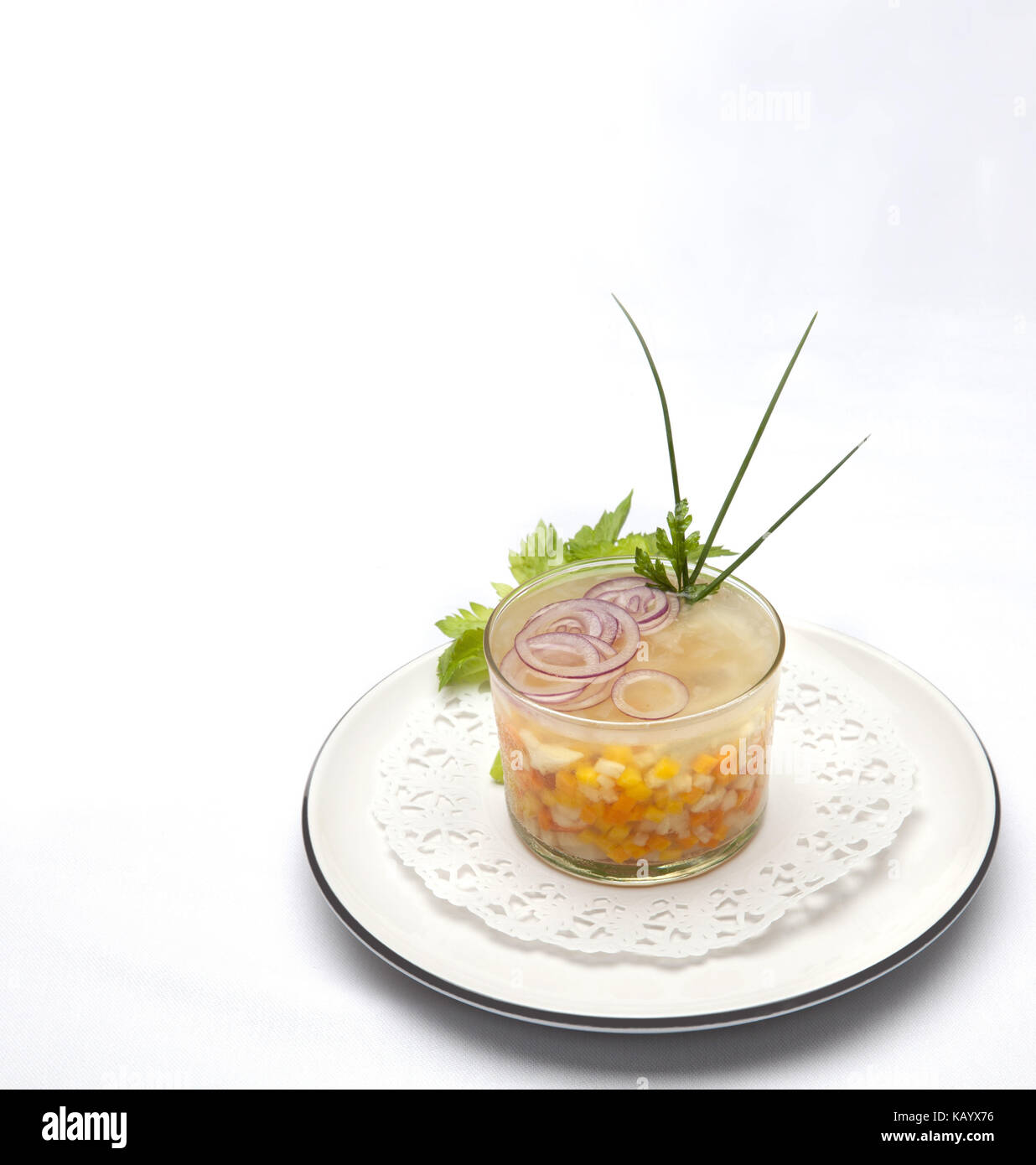 Fish aspic in a glass, Stock Photo