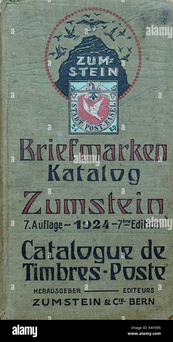 1924 Zumstein stamp catalog DxOVP Stock Photo Alamy