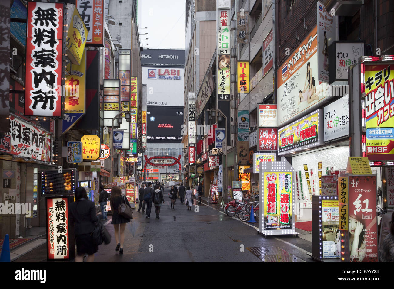 Japan, Tokyo, Shinjuku area, Kabuki-cho entertainment district, Stock Photo