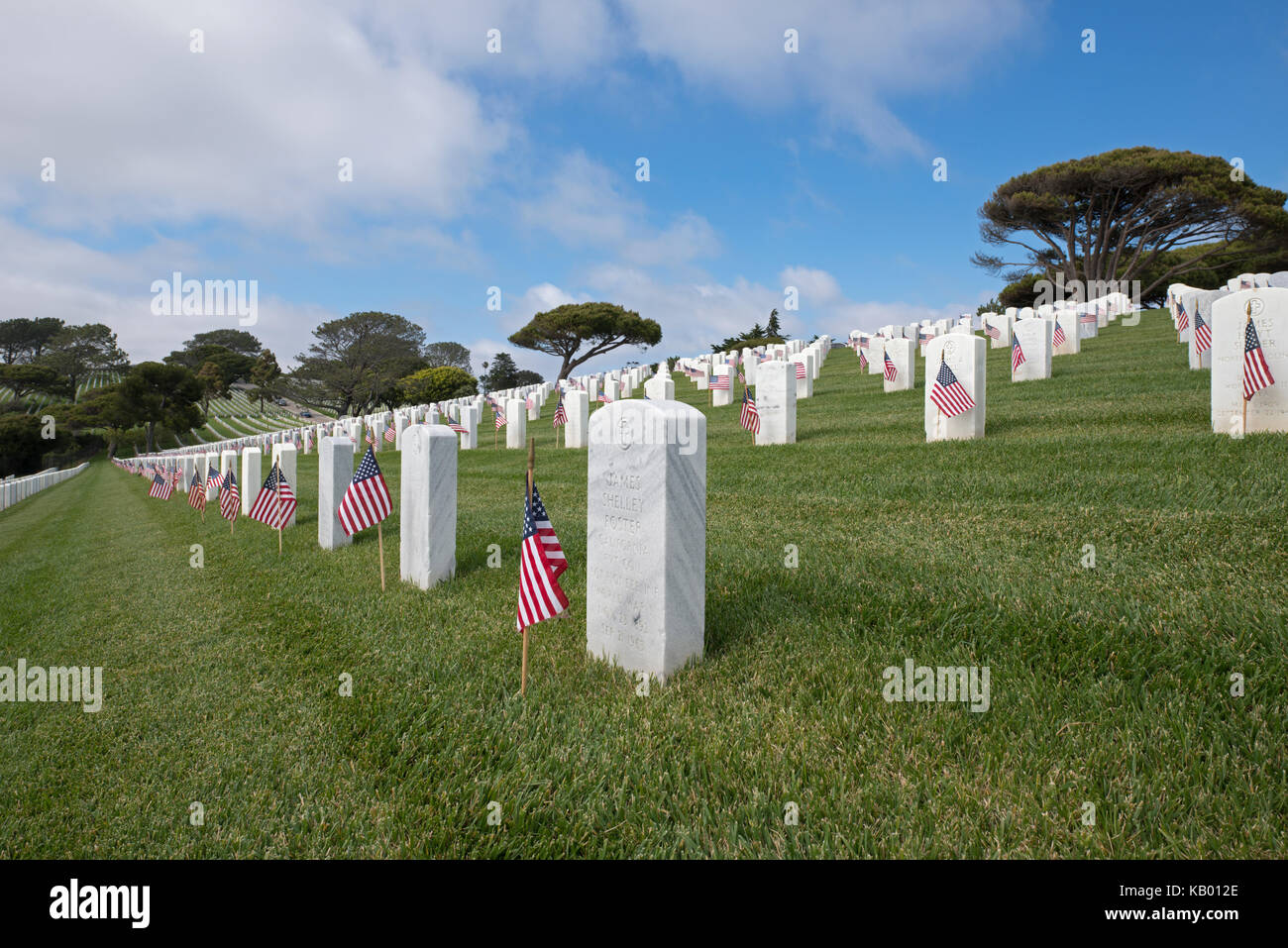 Fort Rosecrans National Cemetery, San Diego, California, USA Stock Photo