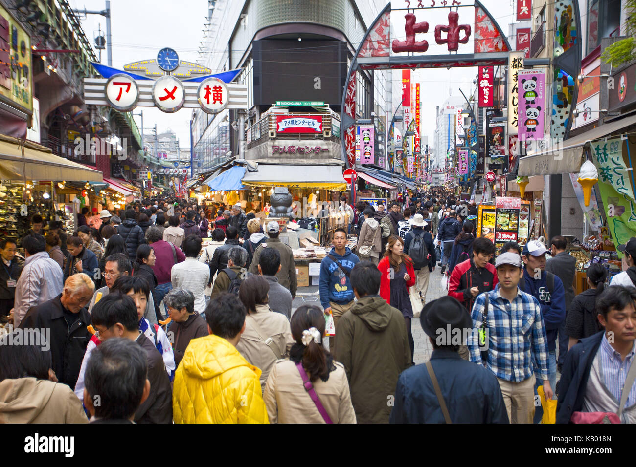 Japan, Tokyo, Ueno area, Ameyoko shopping Street, Stock Photo