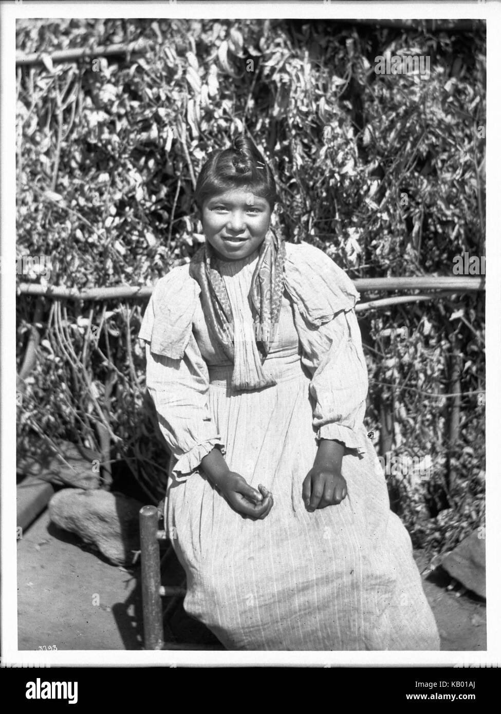 Young Yokut Indian girl, Tule River Reservation near Porterville, California, ca.1903 (CHS 3793