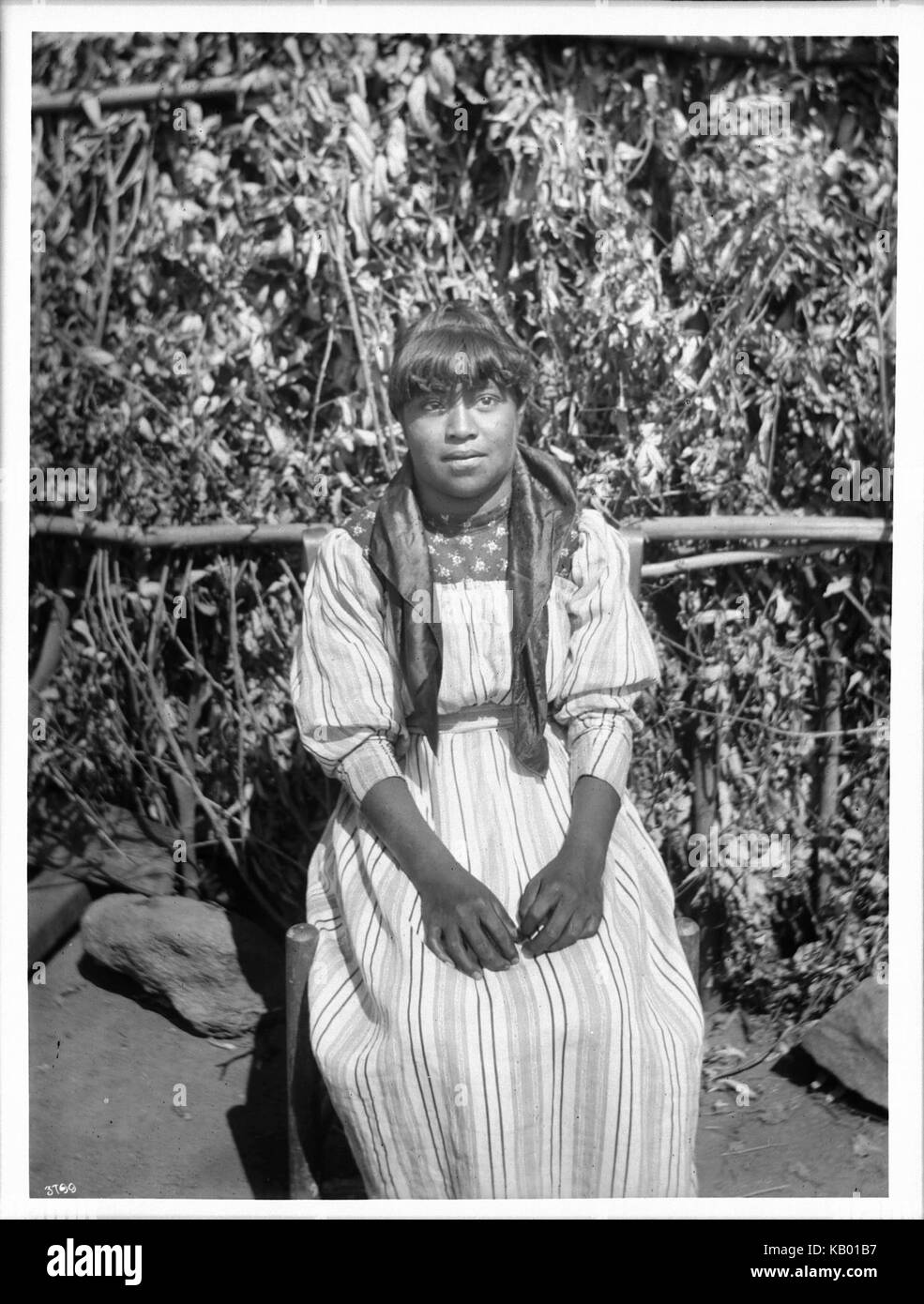 Yokut Indian girl of school age, Tule River Reservation near Porterville, California, ca.1900