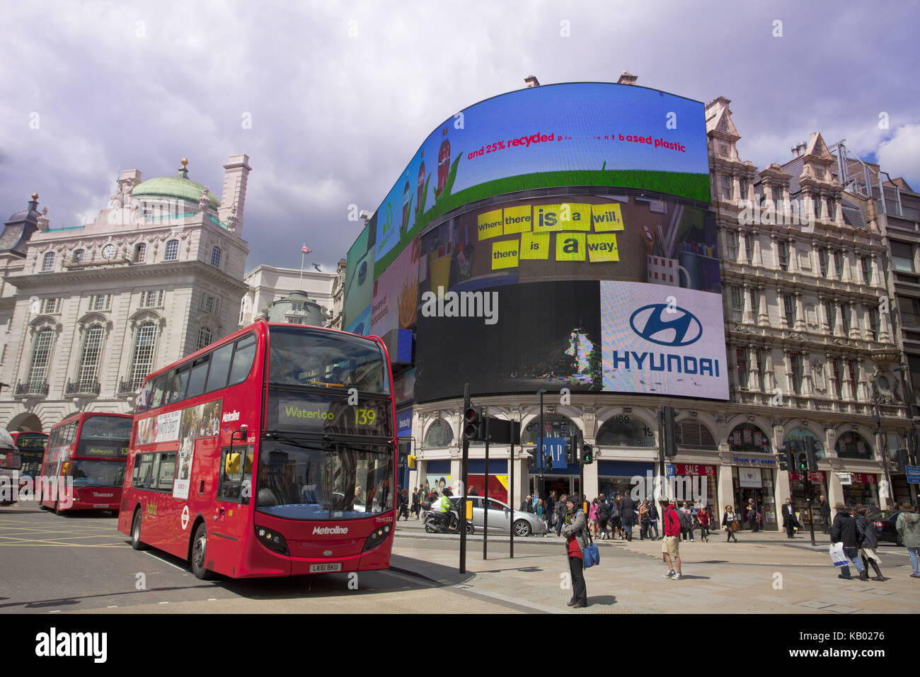 Great Britain, London, Piccadilly Circus, penalties, passers-by, Stock Photo