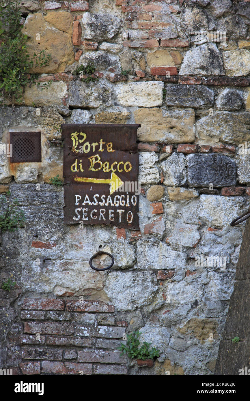 Italy, small town of Montepulciano in Tuscany, Porta Al Prato, Stock Photo