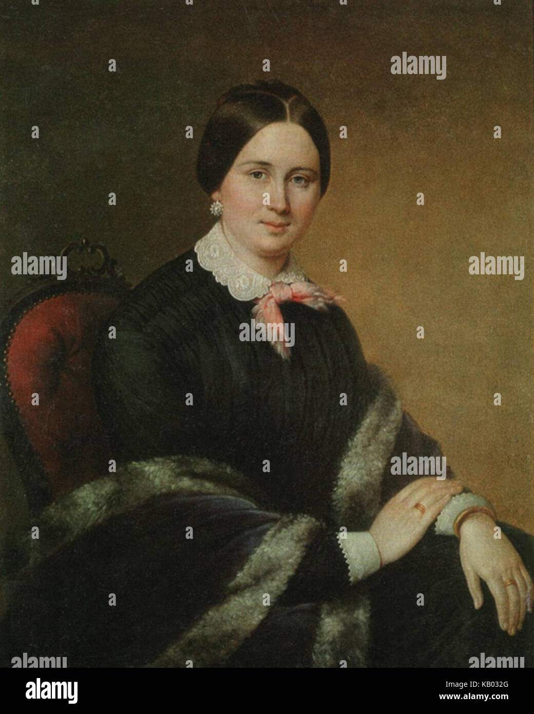 Unknown female by G.Yakovlev (1851, Simferopol) Stock Photo