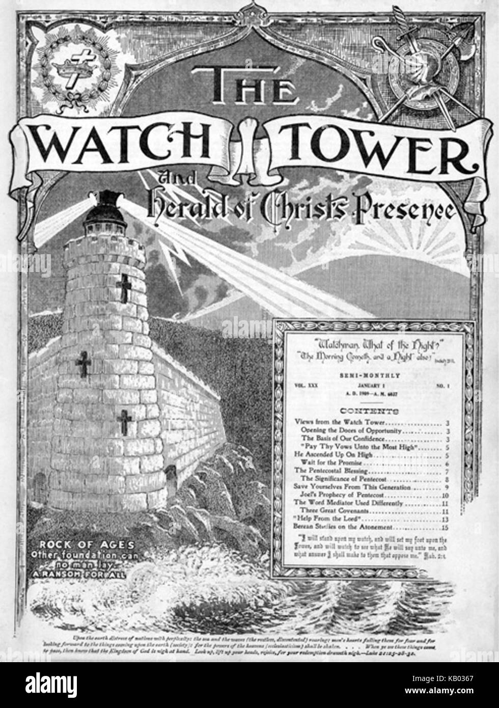 Watch Tower, 1 January 1909 Stock Photo Alamy