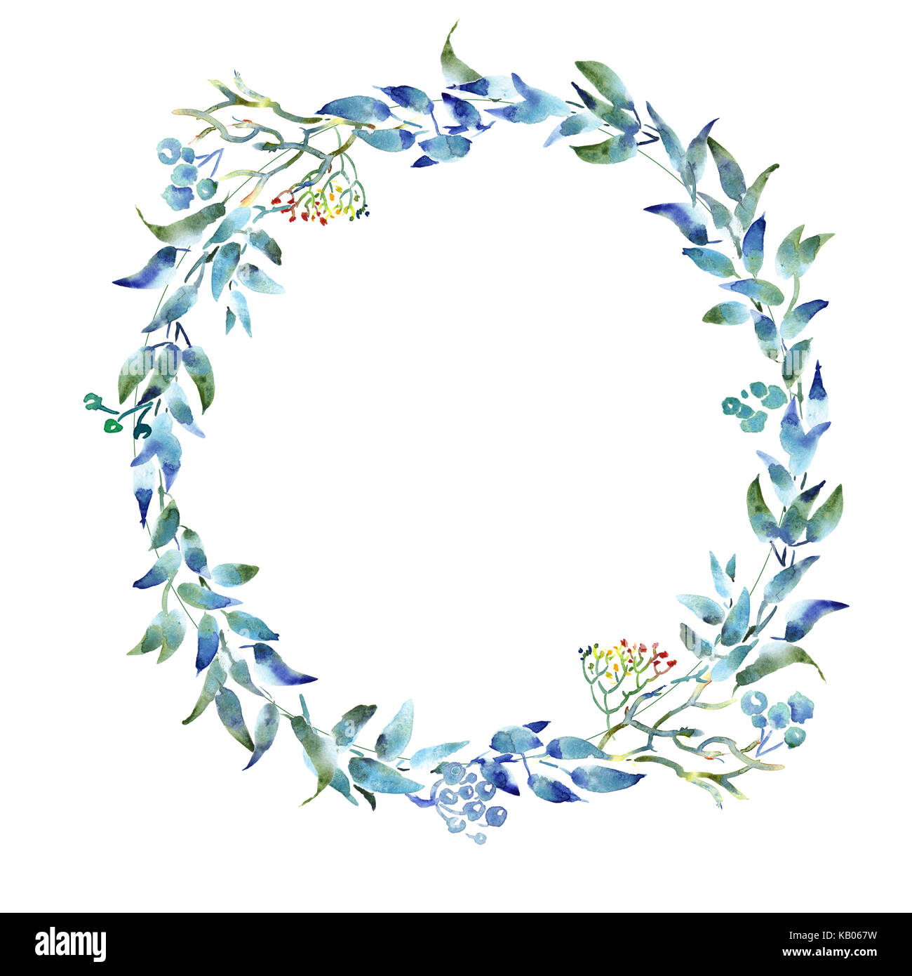Wreath romantic watercolor purple Summer flowers frame Stock Photo - Alamy