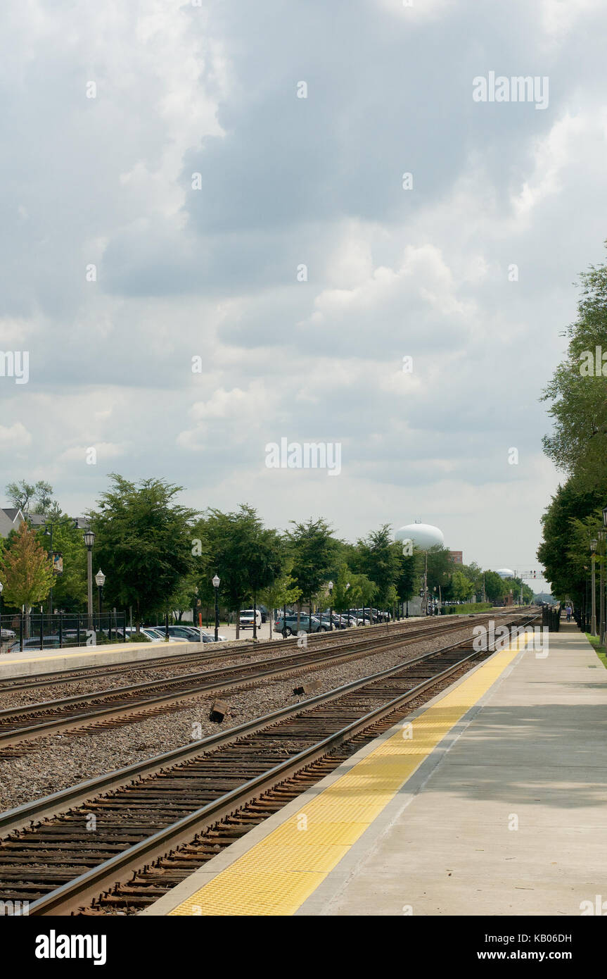 Metra Railroad station at Stone Avenue, Illinois, USA Stock Photo