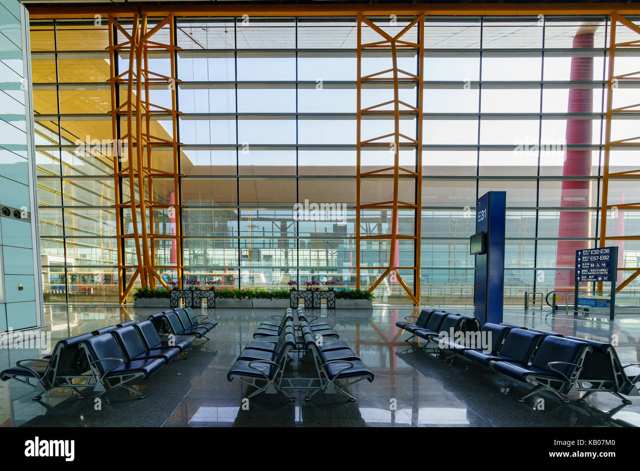 Beijing, JAN 3: Resting area of the Beijing International Airport at Beijing, China Stock Photo