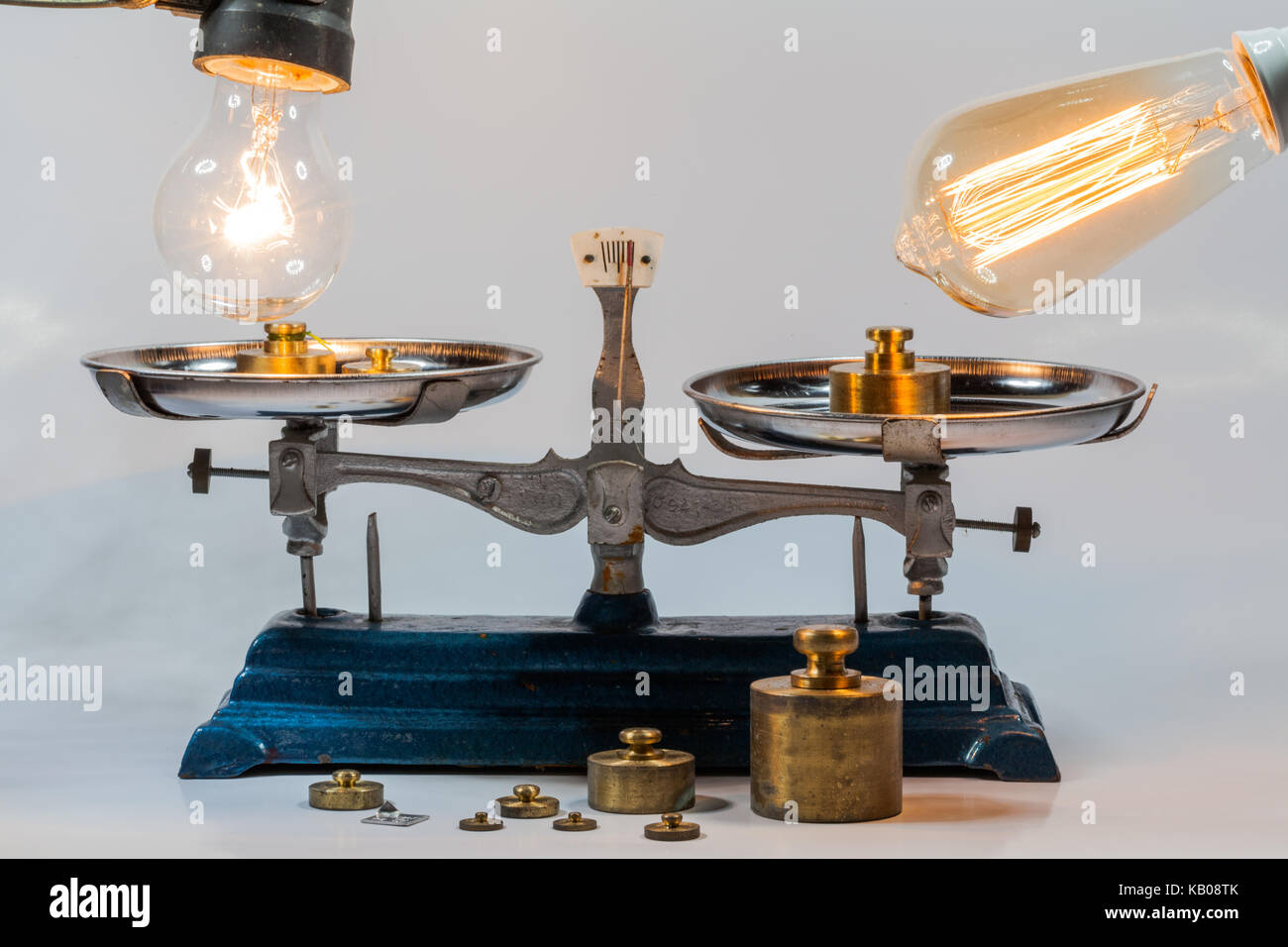 Stainless steel scales in blue color with weighing plates for weighing