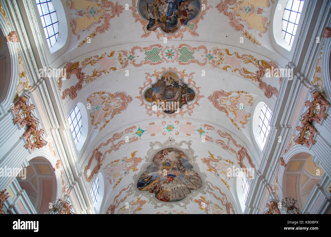 Jesuit Church in Lucerne Switzerland Luzern Swiss Catholic baroque north of the Alps Stock Photo