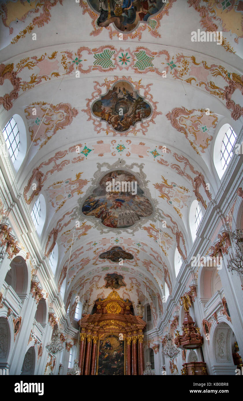 Jesuit Church in Lucerne Switzerland Luzern Swiss Catholic baroque north of the Alps Stock Photo
