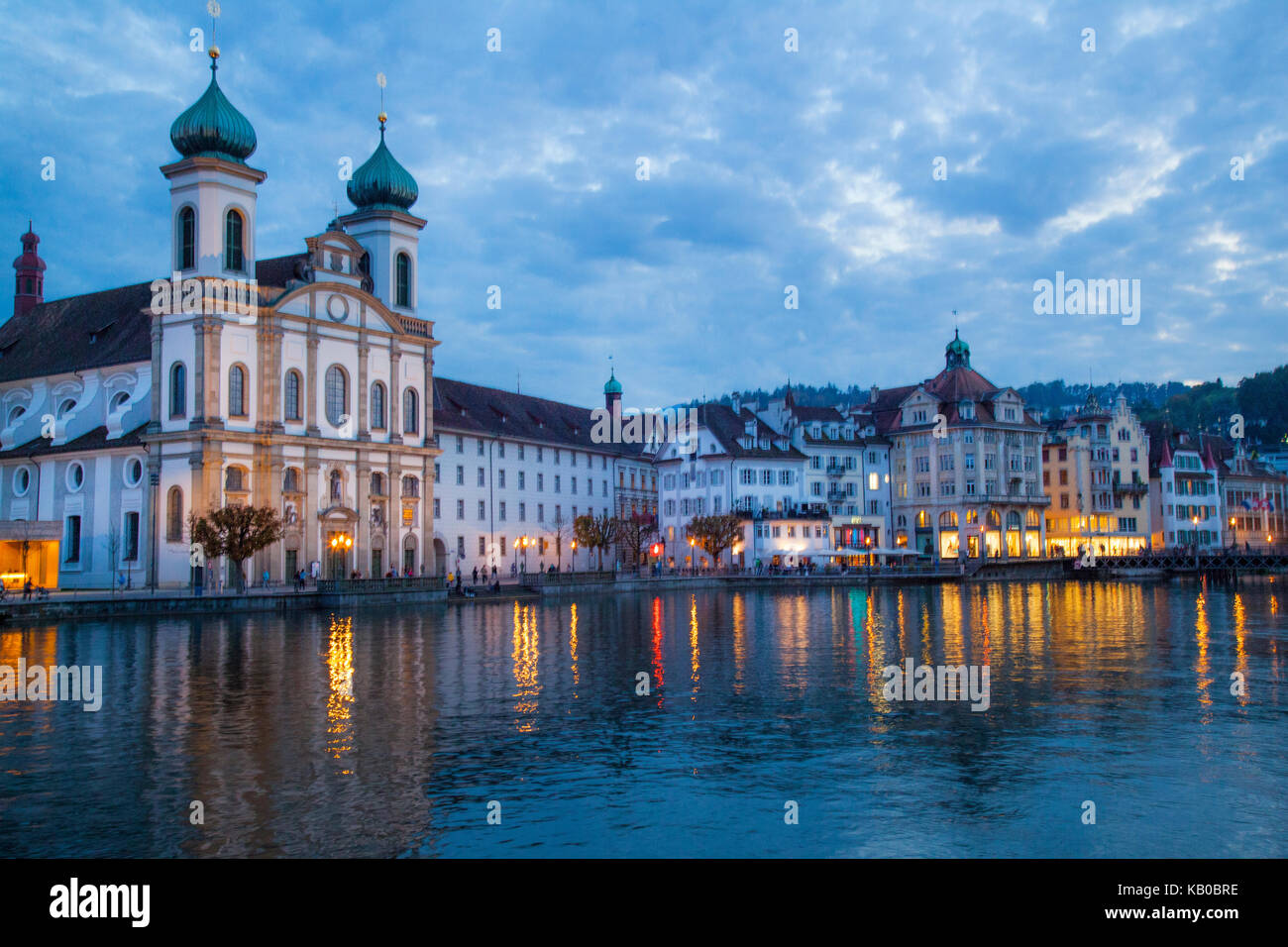 Jesuit Church in Lucerne Switzerland Luzern Swiss Catholic baroque north of the Alps Stock Photo