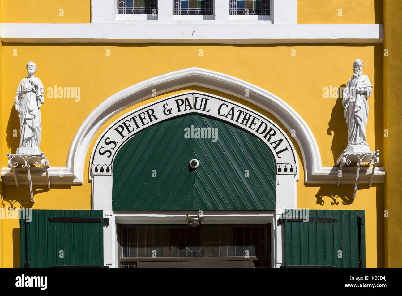 Charlotte Amalie, St. Thomas, U.S. Virgin Islands.  Saints Peter and Paul Catholic Cathedral. Stock Photo