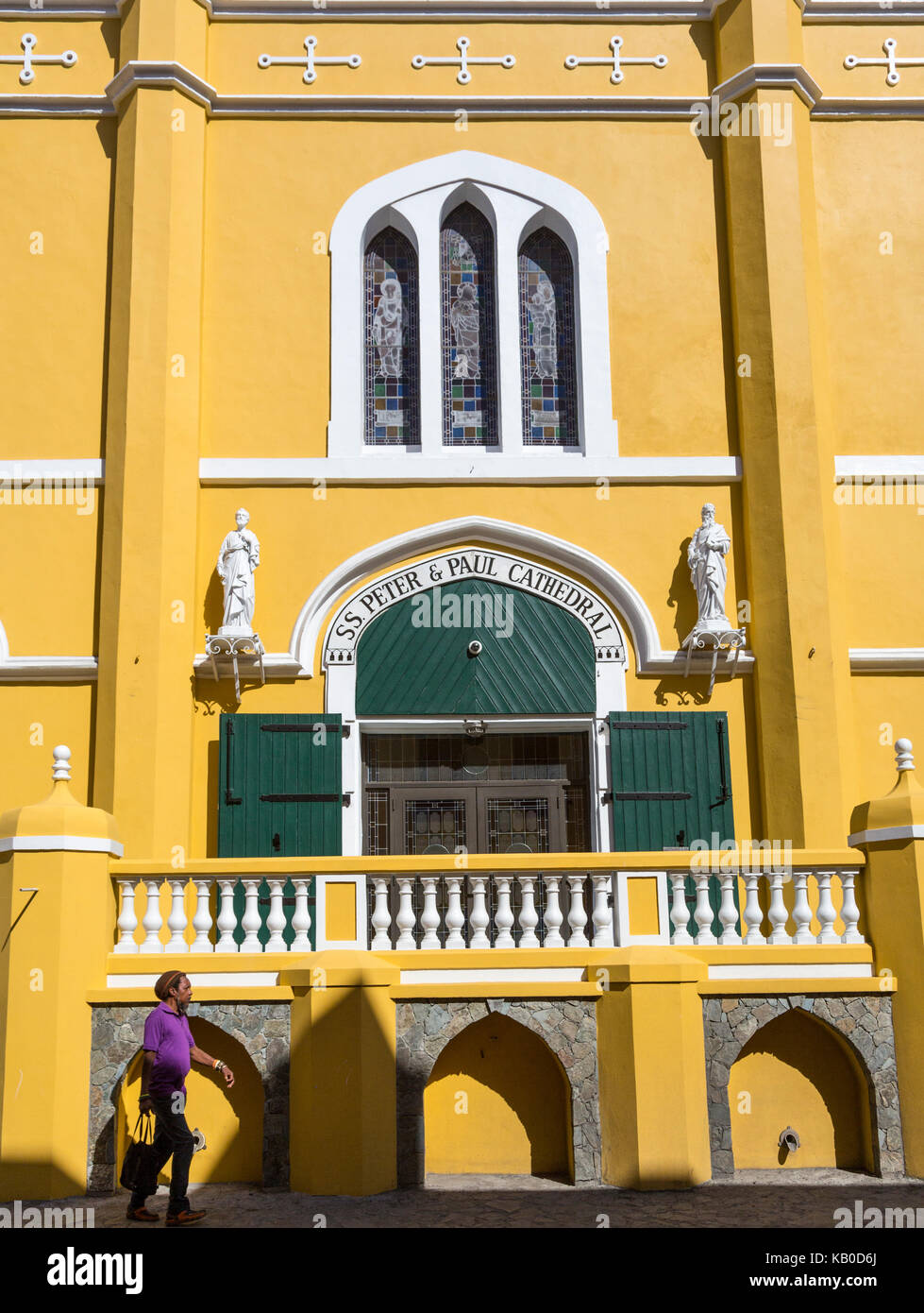 Charlotte Amalie, St. Thomas, U.S. Virgin Islands.  Saints Peter and Paul Catholic Cathedral. Stock Photo