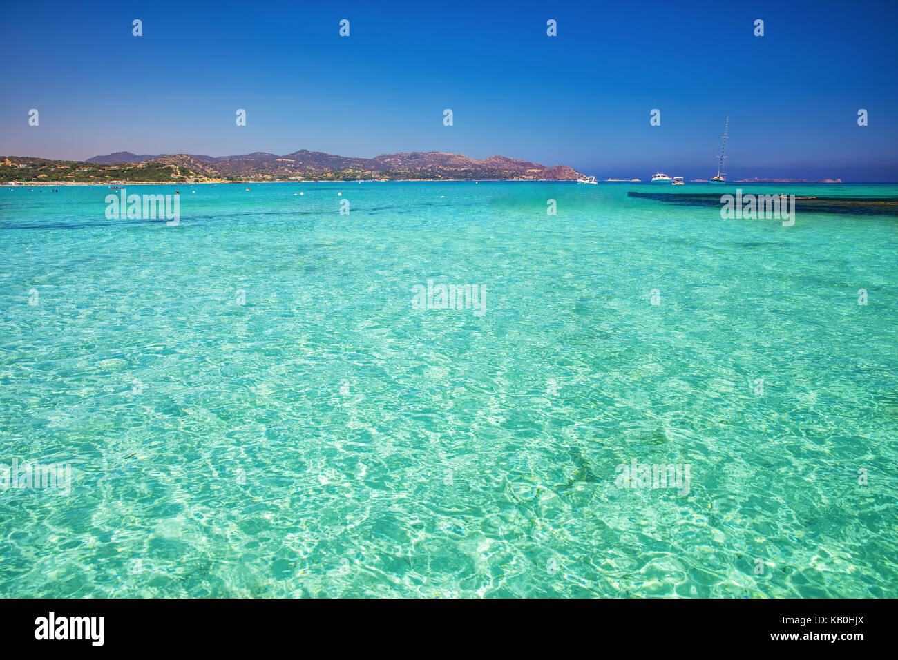 Porto Giunco beach, Villasimius, Sardinia, Italy. Sardinia is the second  largest island in the Mediterranean Sea Stock Photo - Alamy