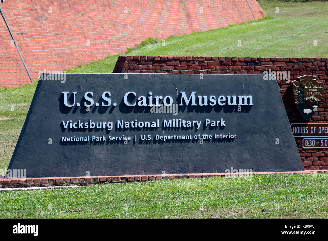 U.S.S. Cairo Military Park Sign Stock Photo