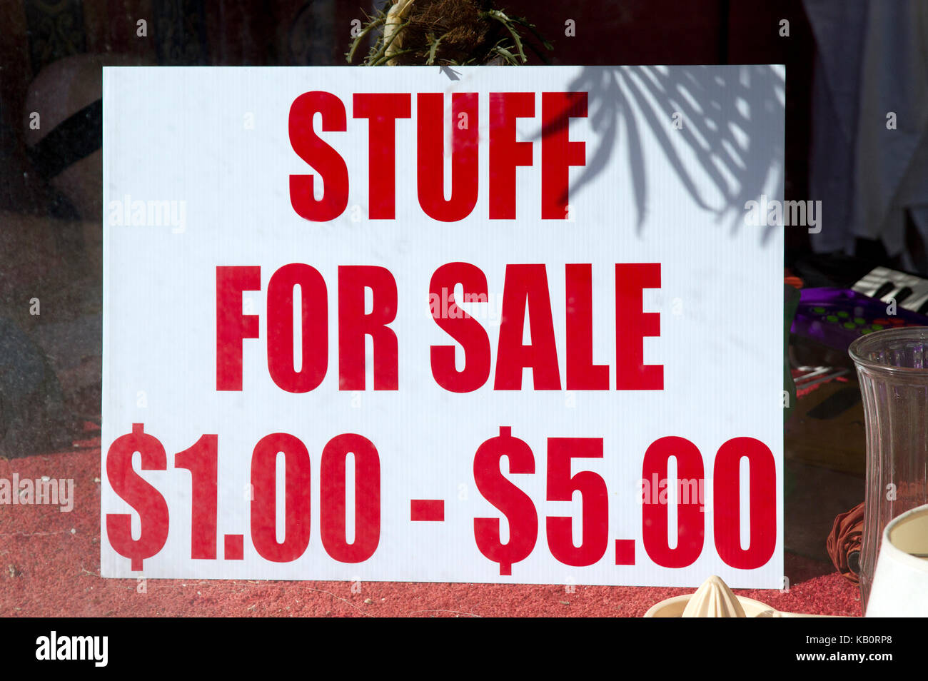Sign in Store Window Stock Photo